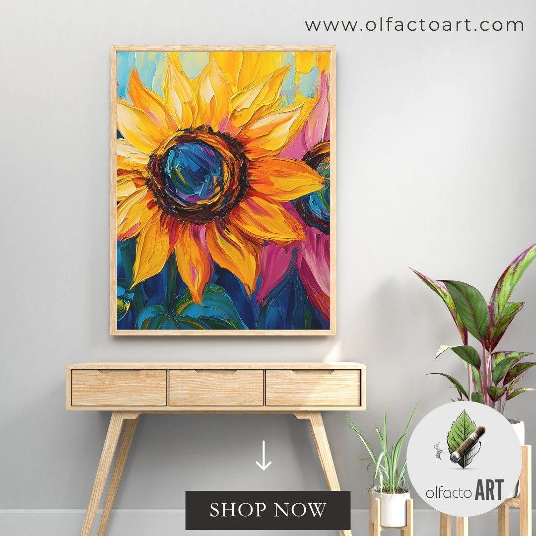 Available now on OlfactoART.com
Your space just found its statement: Step into Summer with Three Sunflowers Bursting in Bold Yellow and Pink

#sunflowers #_#sunflowerfield #_#sunflowerlove #_#sunflowerseason #_#sunflowerphotography #_#sunflowerart #_