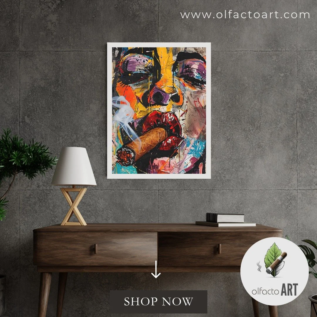 Available now on OlfactoART.com
Abstract Odyssey- Art Brut's Tale Unfolding in Expressive Figuratism and Cigar Essence

#cigars #cigarcommunity #cigartasting #cigarlifestyle #cigarreviews #cigaraficionado #cigarlovers #cigarsociety #cigarjewelry #cig