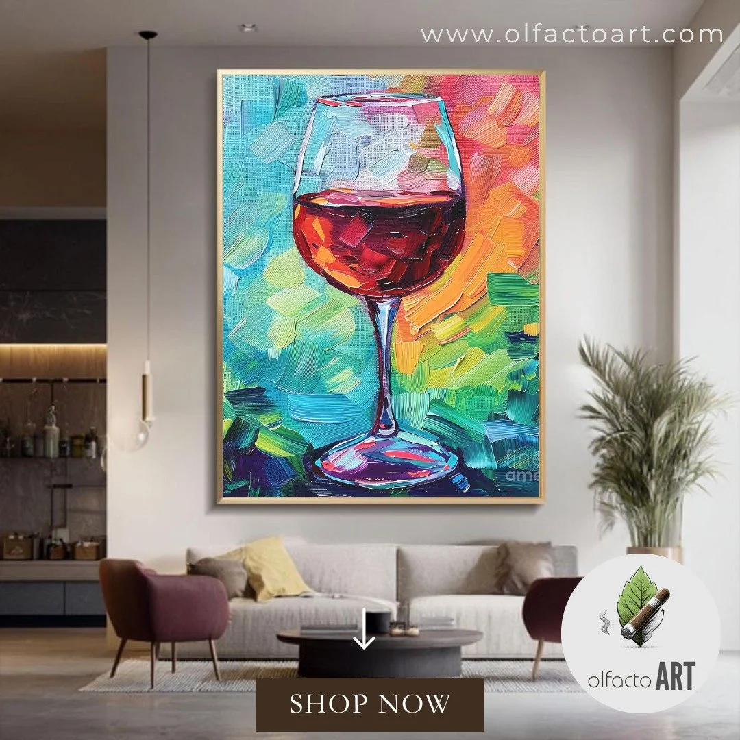 Available now on OlfactoART.com
Dynamism in Red - Impressionistic Red Wine Glass on Vibrant Brushstroke Canvas
#RedWineArt&nbsp;#WineArt&nbsp;#RedWineLovers&nbsp;#ArtOfWine&nbsp;#WinePainting&nbsp;#ArtInspiration&nbsp;#WineStyle&nbsp;#WineAesthetic&n