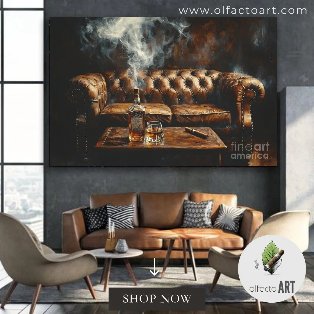 Available now on OlfactoART.com

Classic Elegance - Whiskey, Cigar, and Smoke in a Luxurious Lounge Setting

#cigarlounge&nbsp;#cigars&nbsp;#cigarlife&nbsp;#whiskygram&nbsp;#whiskey&nbsp;#cigaraficionado&nbsp;#cigarcommunity&nbsp;#cigartime&nbsp;#cig