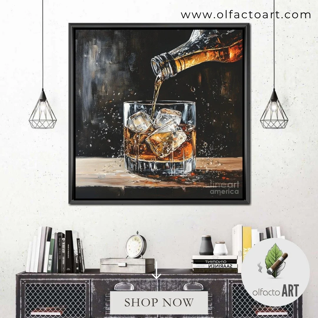 Available on OlfactoART.com
Capture the Moment - Whiskey Pouring Over Ice with Shimmering Detail Against a Dark, Moody Background 
https://fineartamerica.com/featured/capture-the-moment-whiskey-pouring-over-ice-with-shimmering-detail-olfactoart-studi