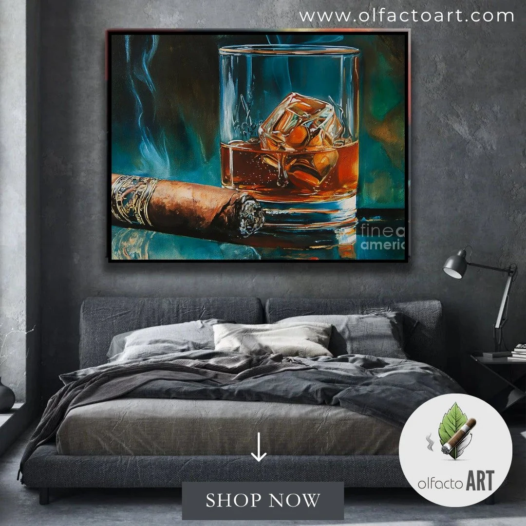 Available on OlfactoART.com

Whiskey Reflections and a Smoking Cigar An Intimate Portrait of Luxury Mood and Modern Indulgence
https://fineartamerica.com/featured/whiskey-reflections-and-a-smoking-cigar-an-intimate-portrait-of-luxury-mood-and-modern-