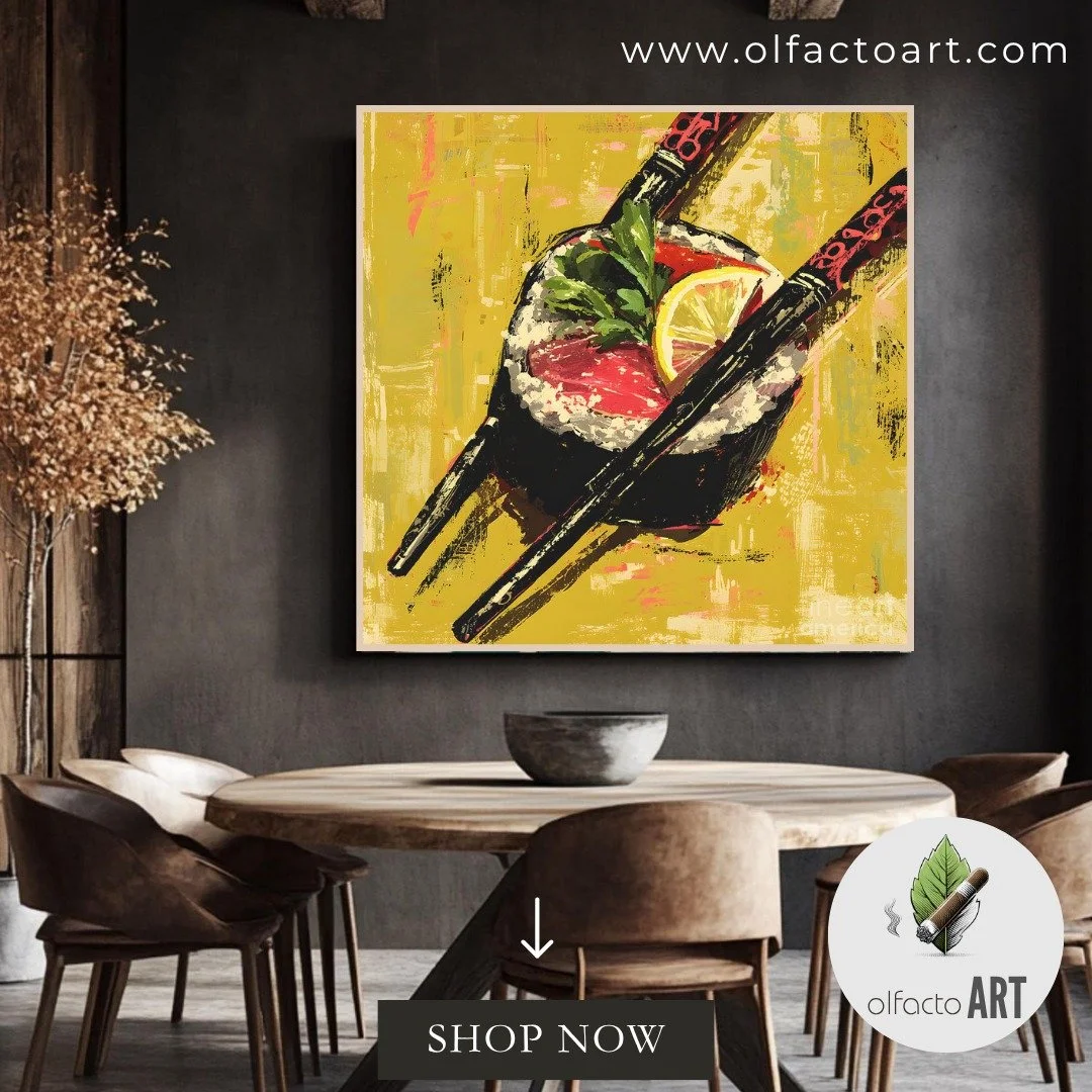 Artistic Close Up of Sushi Roll Lemon Slice and Chopsticks on Bold Vibrant Background

#SushiRoll #Sushi #JapaneseCuisine #Foodie #FoodLovers #SushiLovers #SushiGram #SushiTime #InstaFood #Yummy #Delicious #FoodPhotography #HealthyEating #HomemadeSus