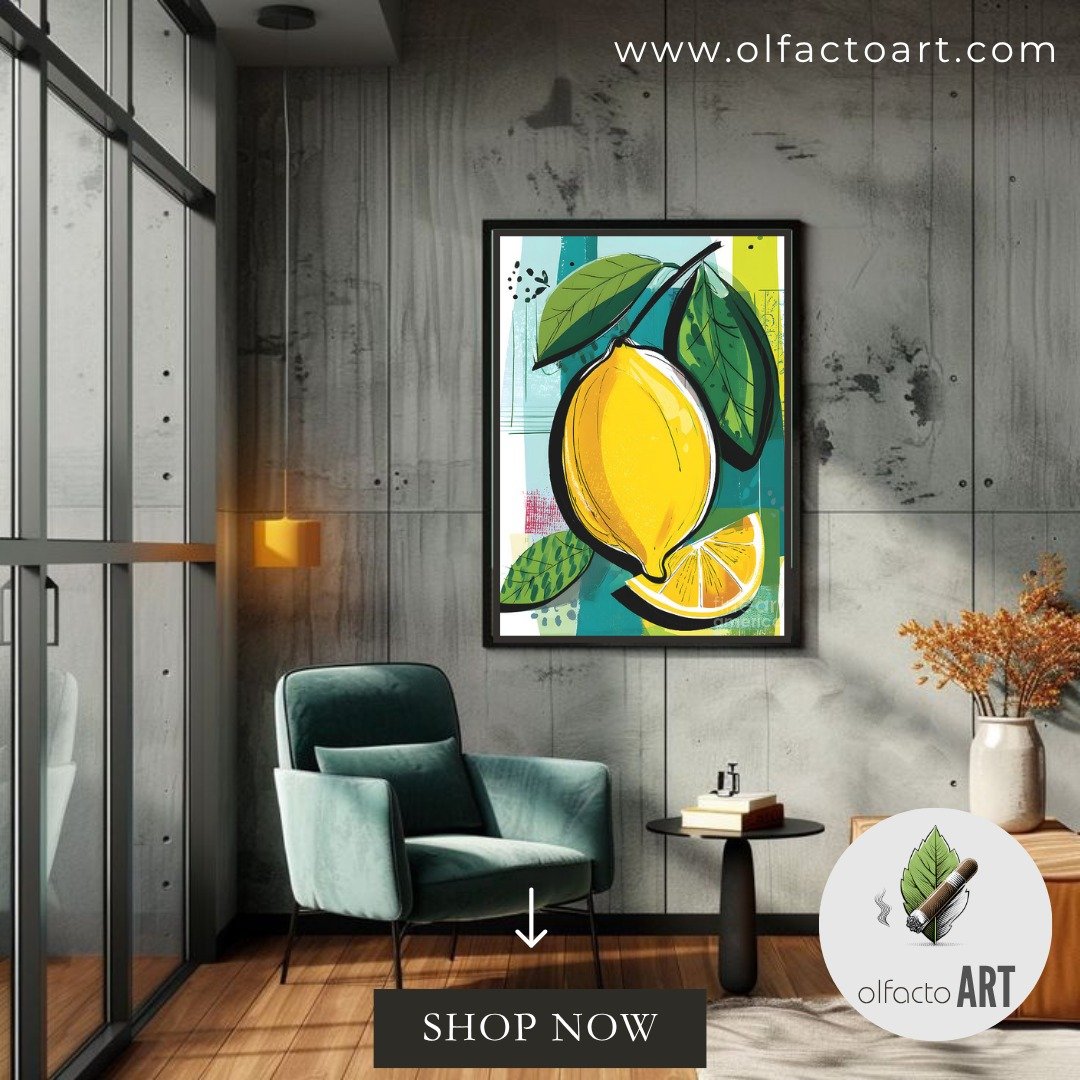 Lemon Vibrance - Bold Yellow Lemon and Green Leaves Against Abstract Blue and Green Background
https://fineartamerica.com/featured/lemon-vibrance-bold-yellow-lemon-and-green-leaves-against-abstract-blue-and-green-background-olfactoart-studio.html

#l
