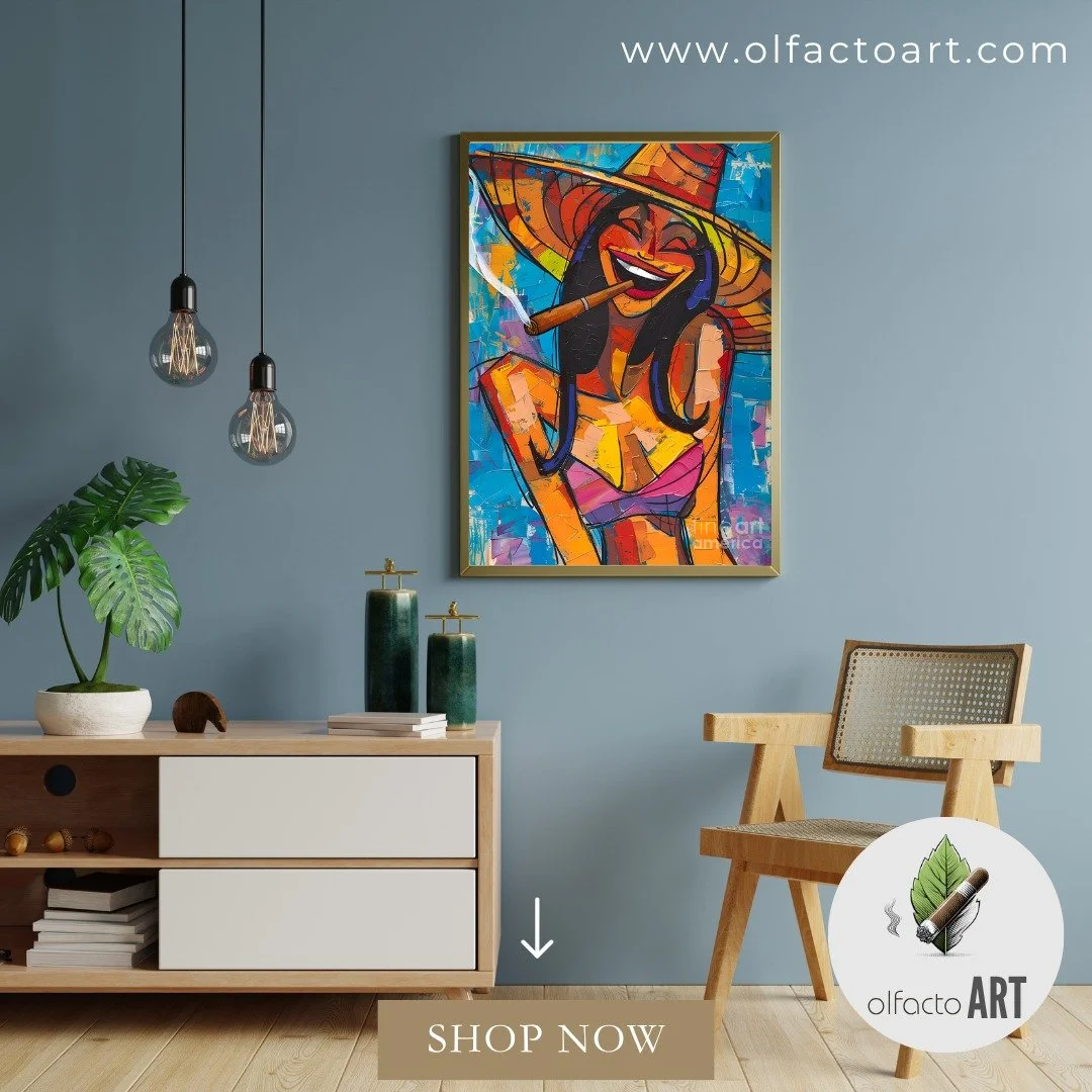 Laughing Woman in Sun Hat Smoking Cigar Colorful Abstract Portrait Full of Joy and Bold Expression

https://fineartamerica.com/featured/laughing-woman-in-sun-hat-smoking-cigar-colorful-abstract-portrait-full-of-joy-and-bold-expression-olfactoart-stud