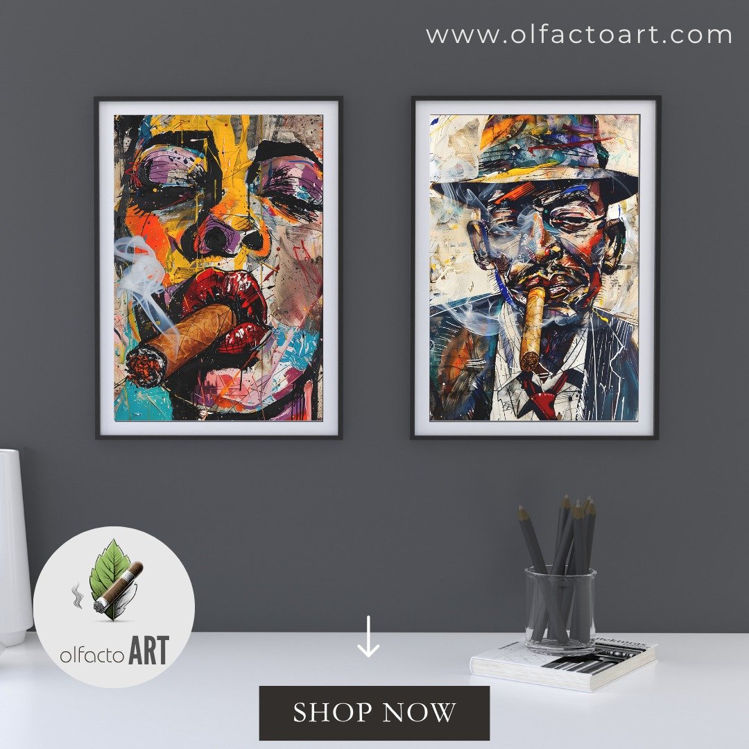 Smoke Signals- Art Inspired by Cigars
Step into the world of cigars with this vibrant, expressive collection. Each artwork captures the essence of cigar culture &mdash; from the warm glow of luxurious smoking lounges to the sun-soaked streets of Cuba