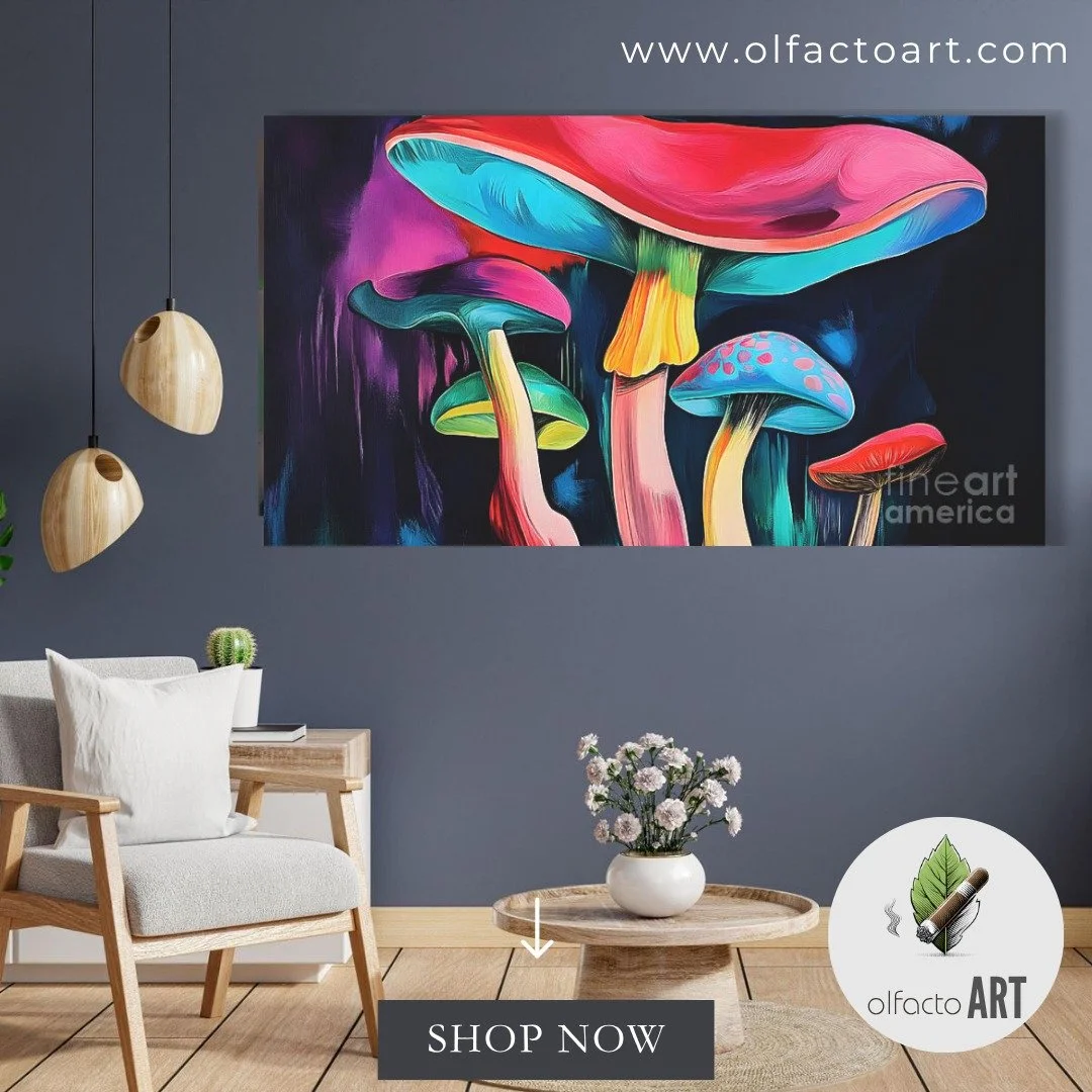 Emphasizing Whimsical and Otherworldly Fungi Vividly Colored Mushrooms in Bright Reds, Blues, Greens
https://fineartamerica.com/featured/emphasizing-whimsical-and-otherworldly-fungi-vividly-colored-mushrooms-in-bright-reds-blues-greens-olfactoart-stu