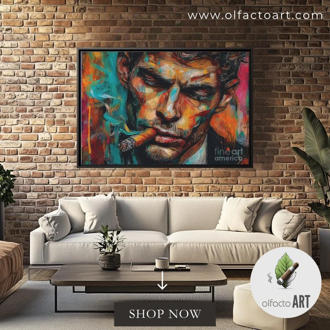 Embrace the Moment- Contemplative Man with Cigar in a Vivid Swirl of Color and Smoke
https://fineartamerica.com/featured/embrace-the-moment-contemplative-man-with-cigar-in-a-vivid-swirl-of-color-and-smoke-olfactoart-studio.html

#ManWithCigar #CigarL