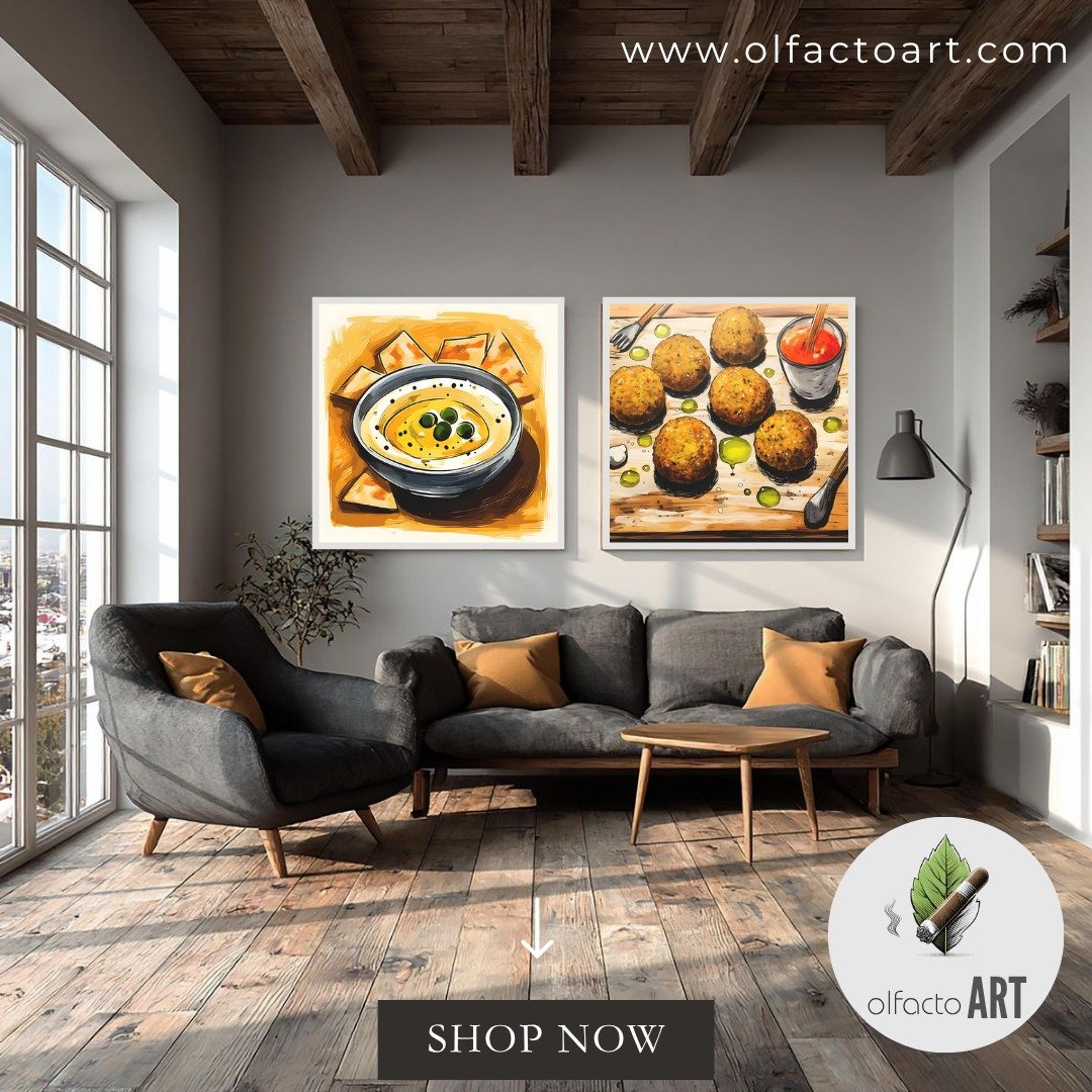 Taste of the Mediterranean- Cubist Perspectives on Hummus and Falafel
https://fineartamerica.com/featured/taste-of-the-mediterranean-cubist-perspectives-on-hummus-and-olives-olfactoart-studio.html

#hummus #falafel #veganfood #mediterraneanfood #heal
