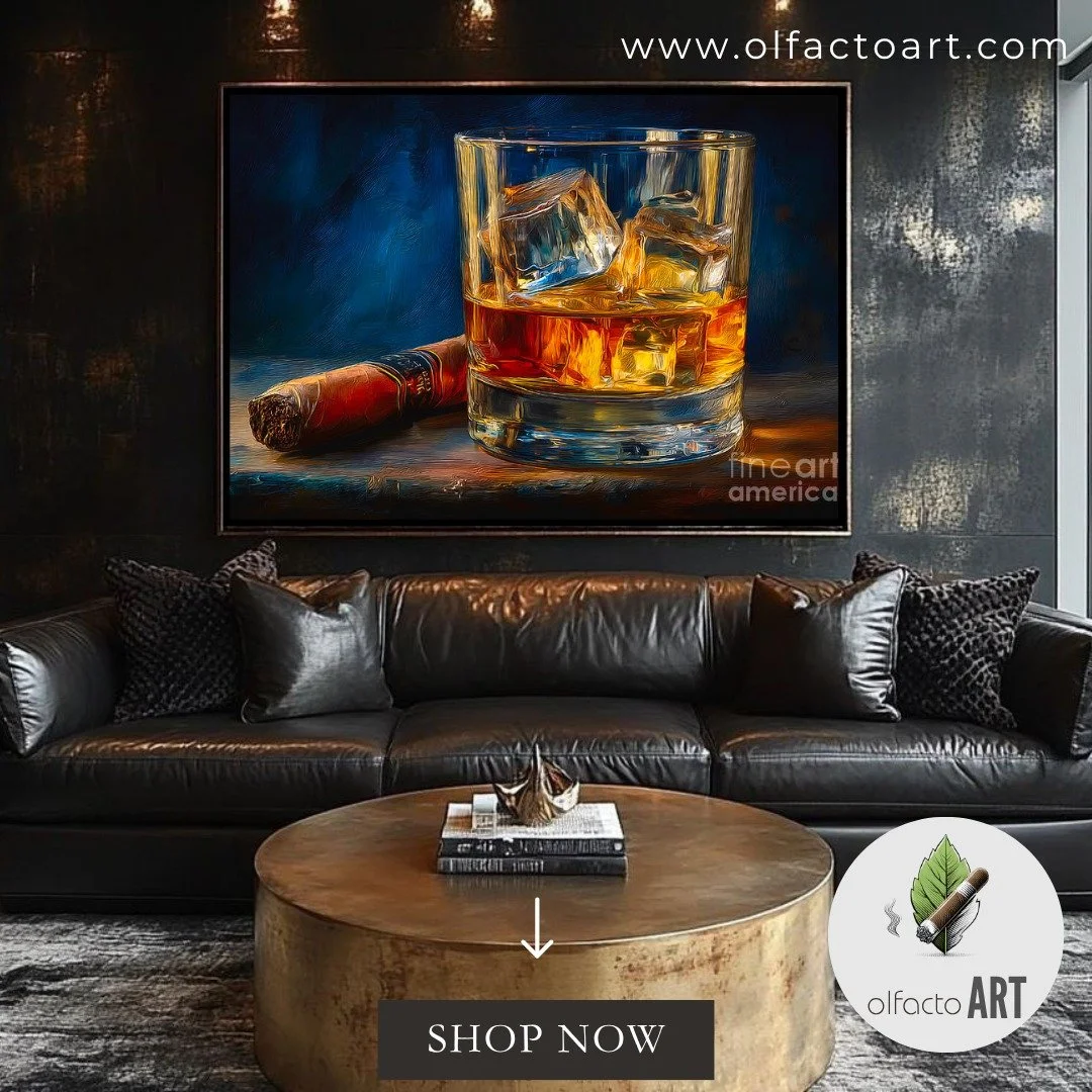 Whiskey Glass with Large Ice Cubes and Cigar on Wooden Table Against Rich Blue Background

https://fineartamerica.com/featured/whiskey-glass-with-large-ice-cubes-and-cigar-on-wooden-table-against-rich-blue-background-olfactoart-studio.html

#whiskey 