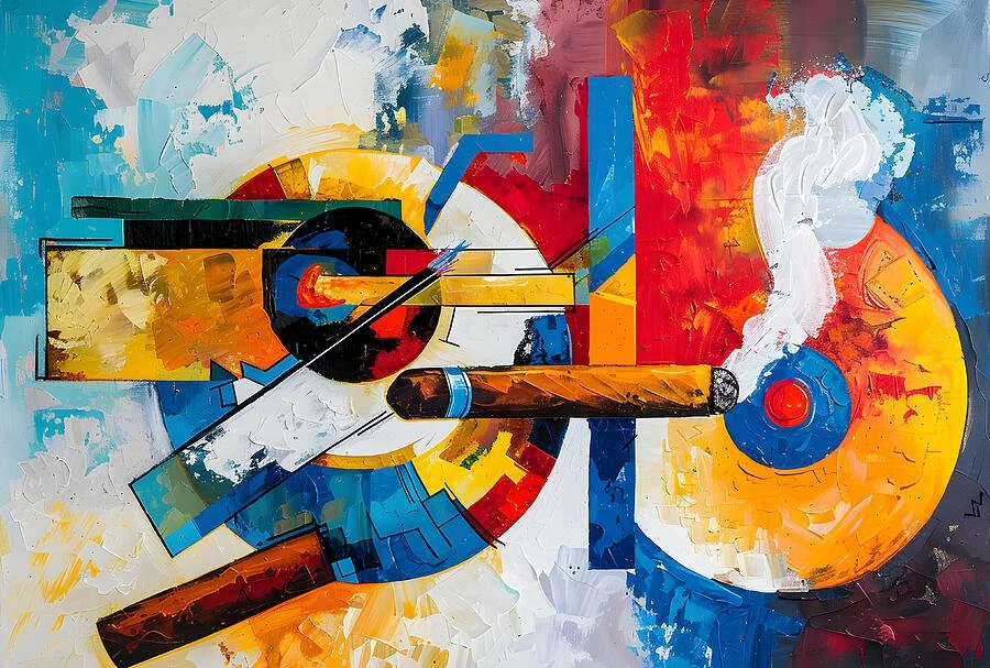 Chromatic Reverie- Exploring Geometry in Abstract Cigar Artistry