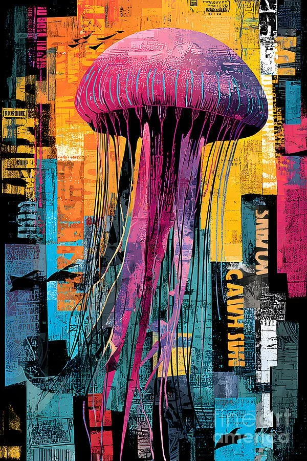 Guardians of the Deep - Vibrant Jellyfish Calling for Ocean Protection