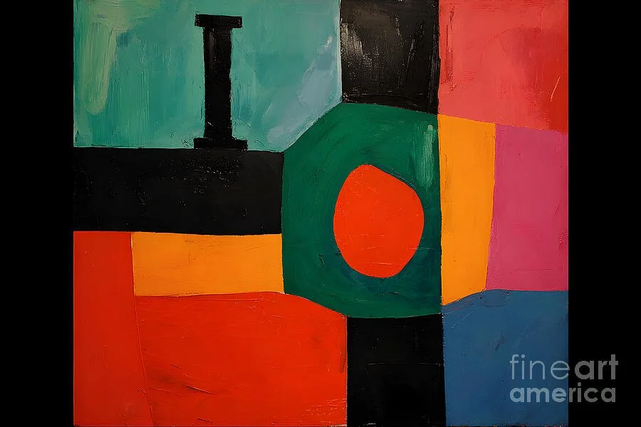 Vibrant Geometric Composition with Bold Color Blocks Creating a Striking Modern Visual Impact