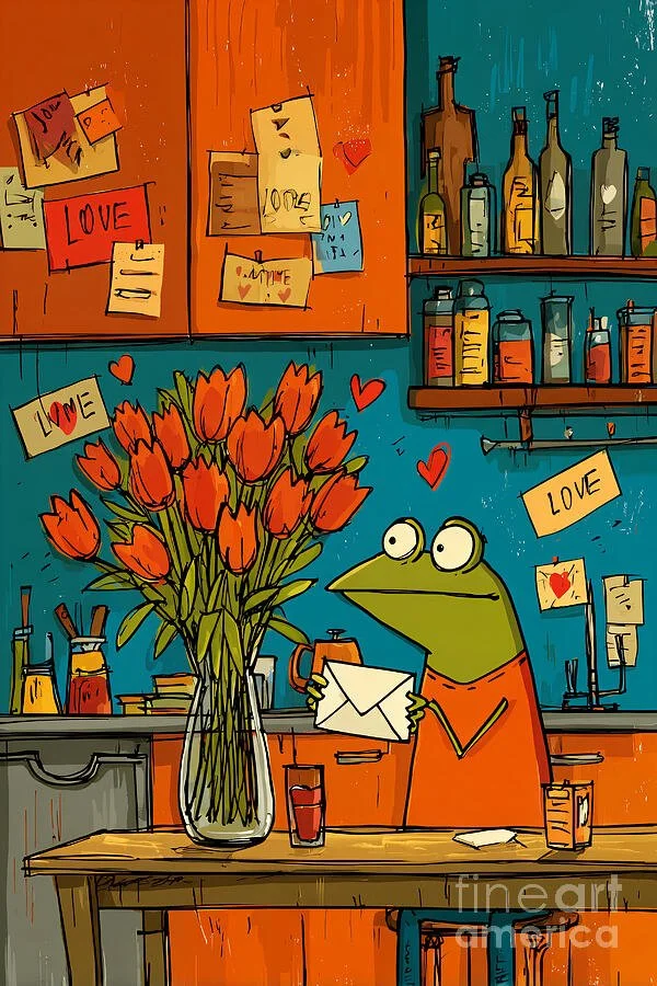 Funny Cute Dinosaur in Love Holding Heart Balloons A Humorous and Whimsical Valentine's Scene