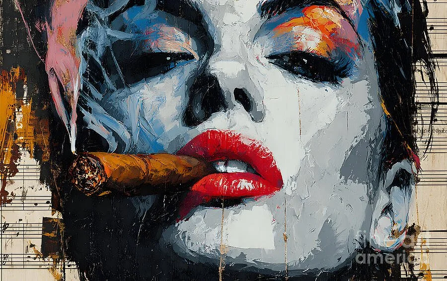 Command the Scene with Smoke - A Bold Abstract Portrait of Confidence Music and Vibrant Energy