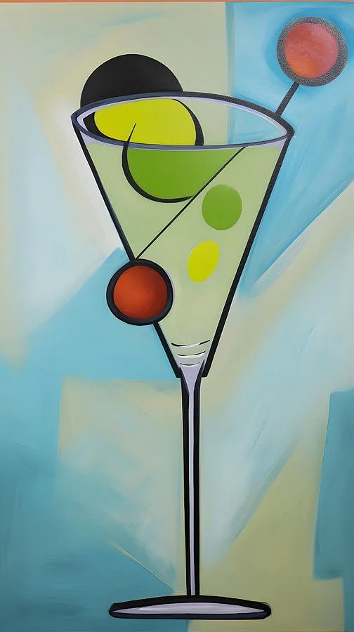 Cocktail Abstract Geometry Unleashed- A Minimalist Mixology of Elegance