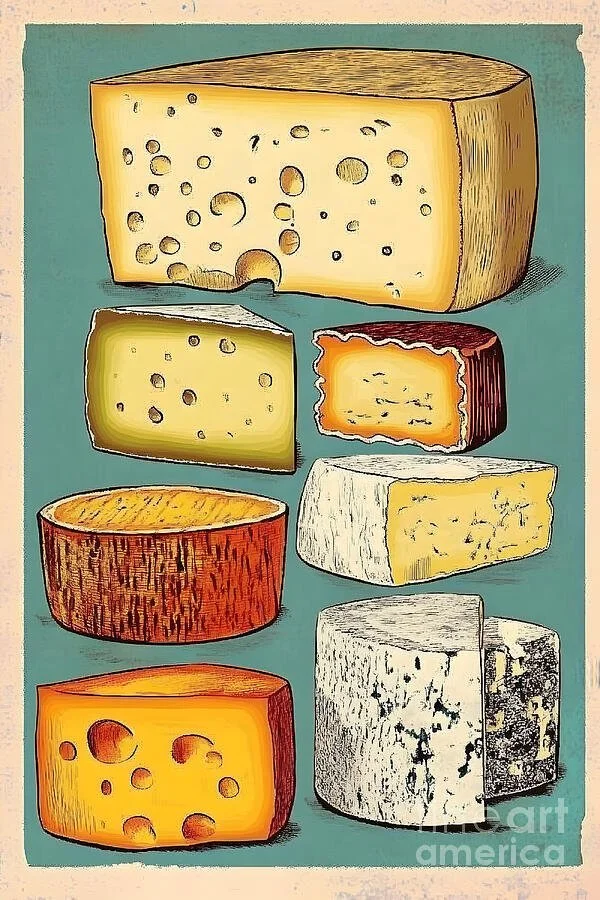 Cheese Assortment - A Colorful Display of Texture and Flavor Variety