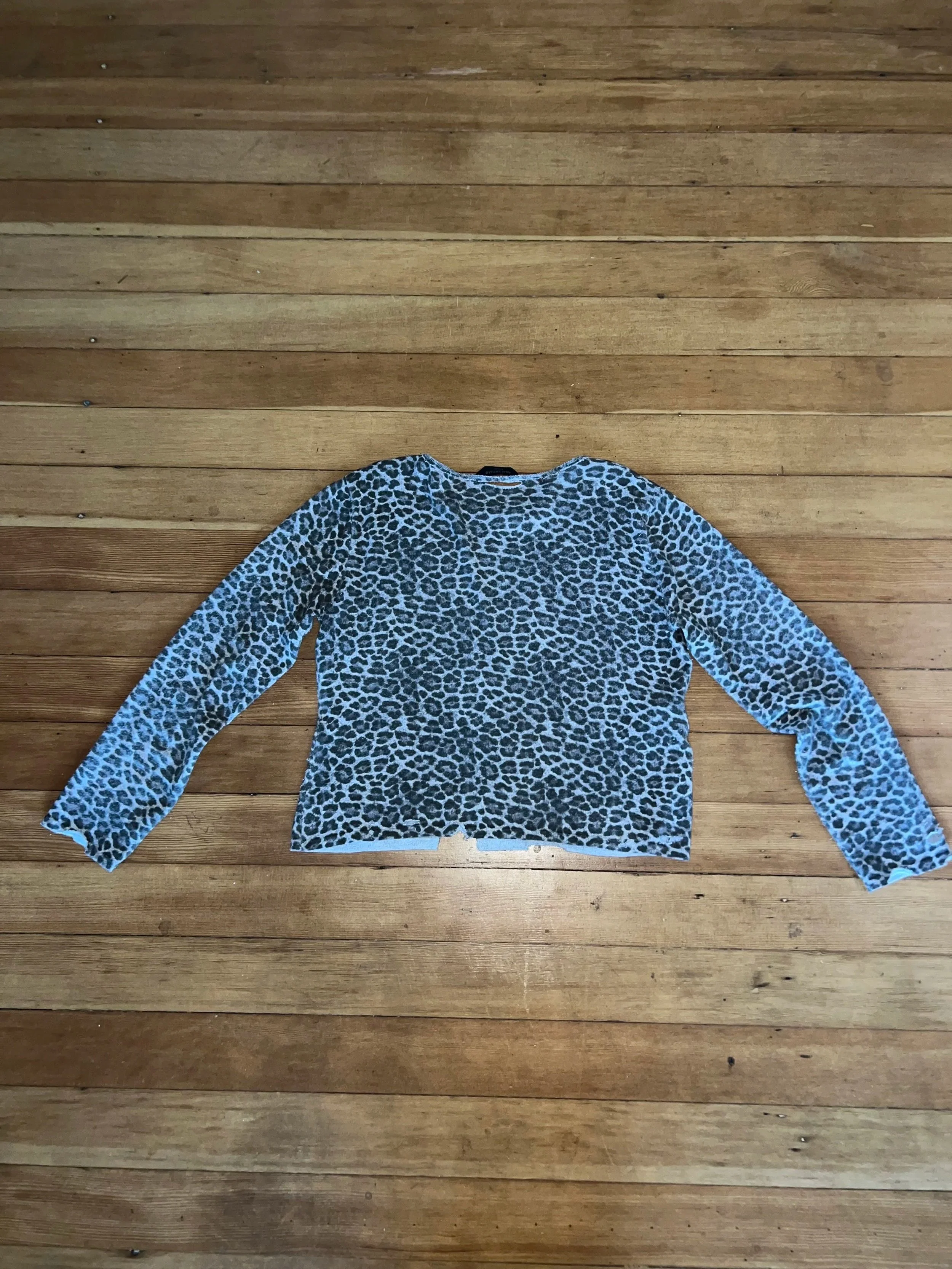 BALENCIAGA by DEMNA GVASLVIA AW 2024 - Cropped Distressed Leopard-Print Brushed-Cotton Sweater