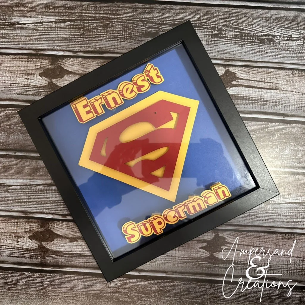 Personalized Superhero Shadow Box | Custom Comic Book Art | Gift for Him | Geek Decor