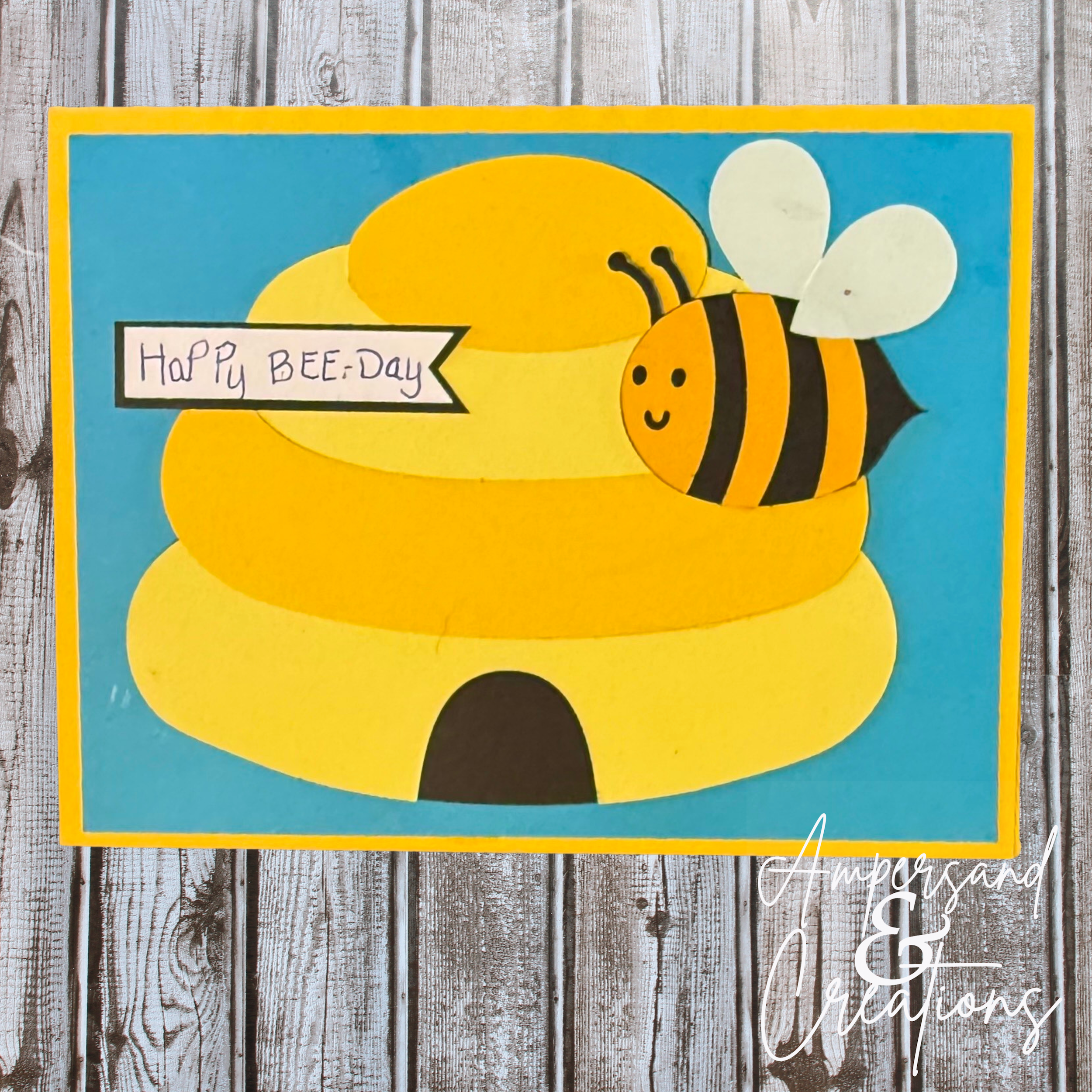 Handmade 3D Birthday Card | Cute 'Happy Bee-Day' Punny Card | Personalized Greeting Card for Her or Kids