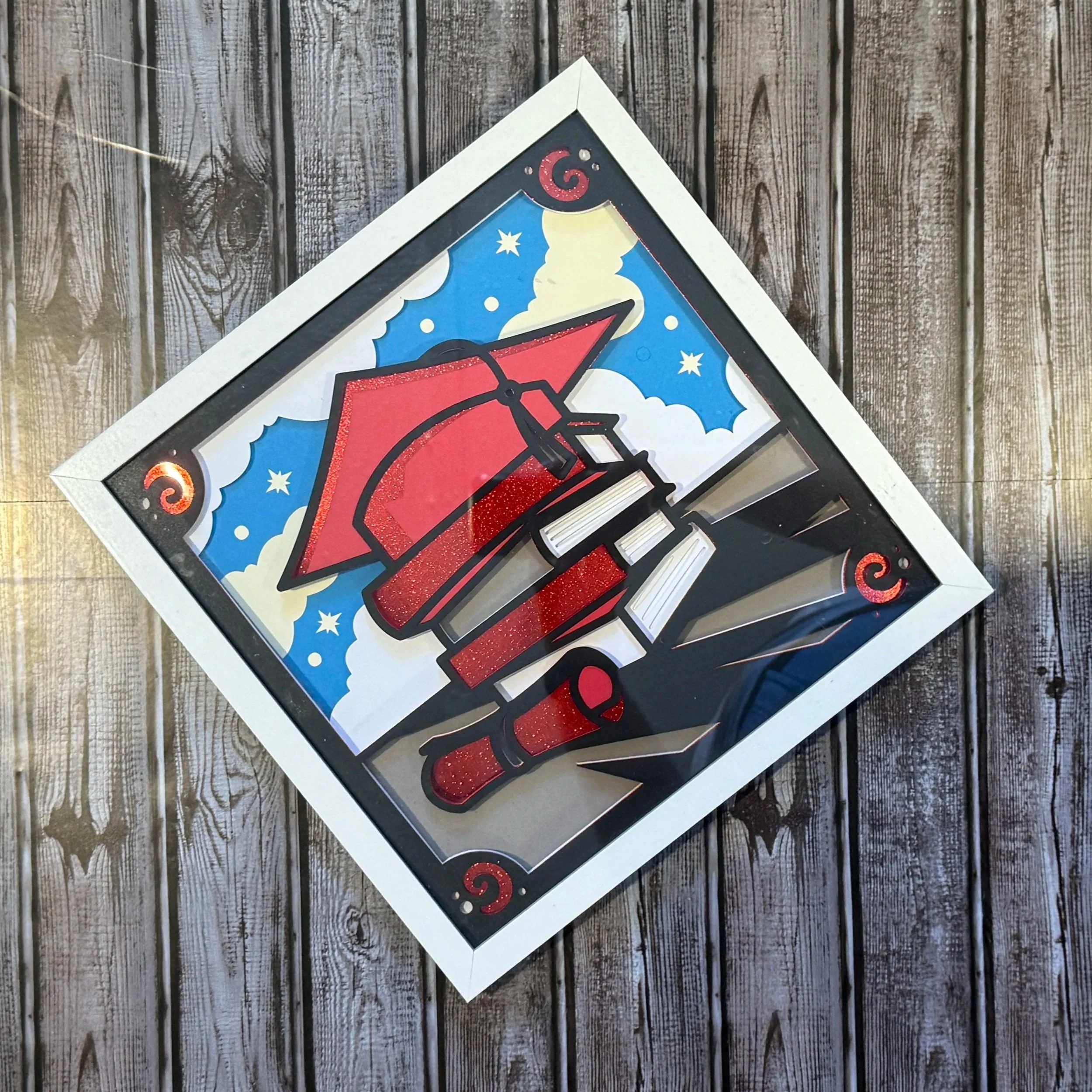 🎓 Custom Graduation Shadow Box – Personalized Paper Art Keepsake