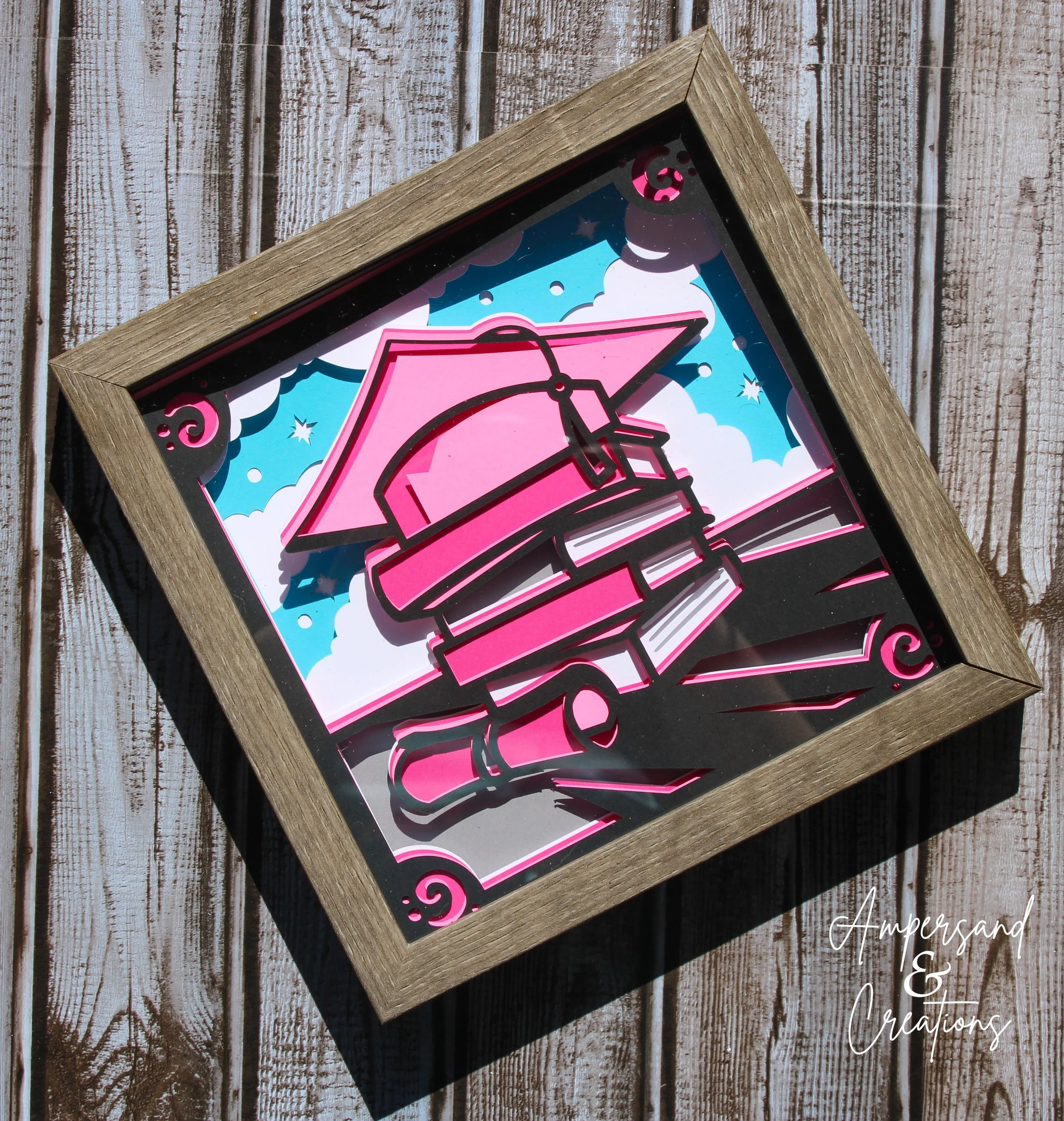 🎓 Custom Graduation Shadow Box – Personalized Paper Art Keepsake