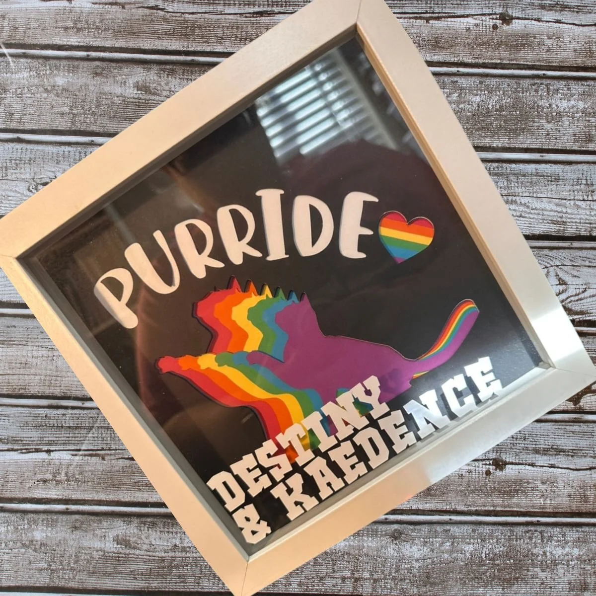 Custom Pride Flag Shadow Box | Personalized LGBTQ+ Wall Decor | 3D Layered Art | Any Symbol/Text