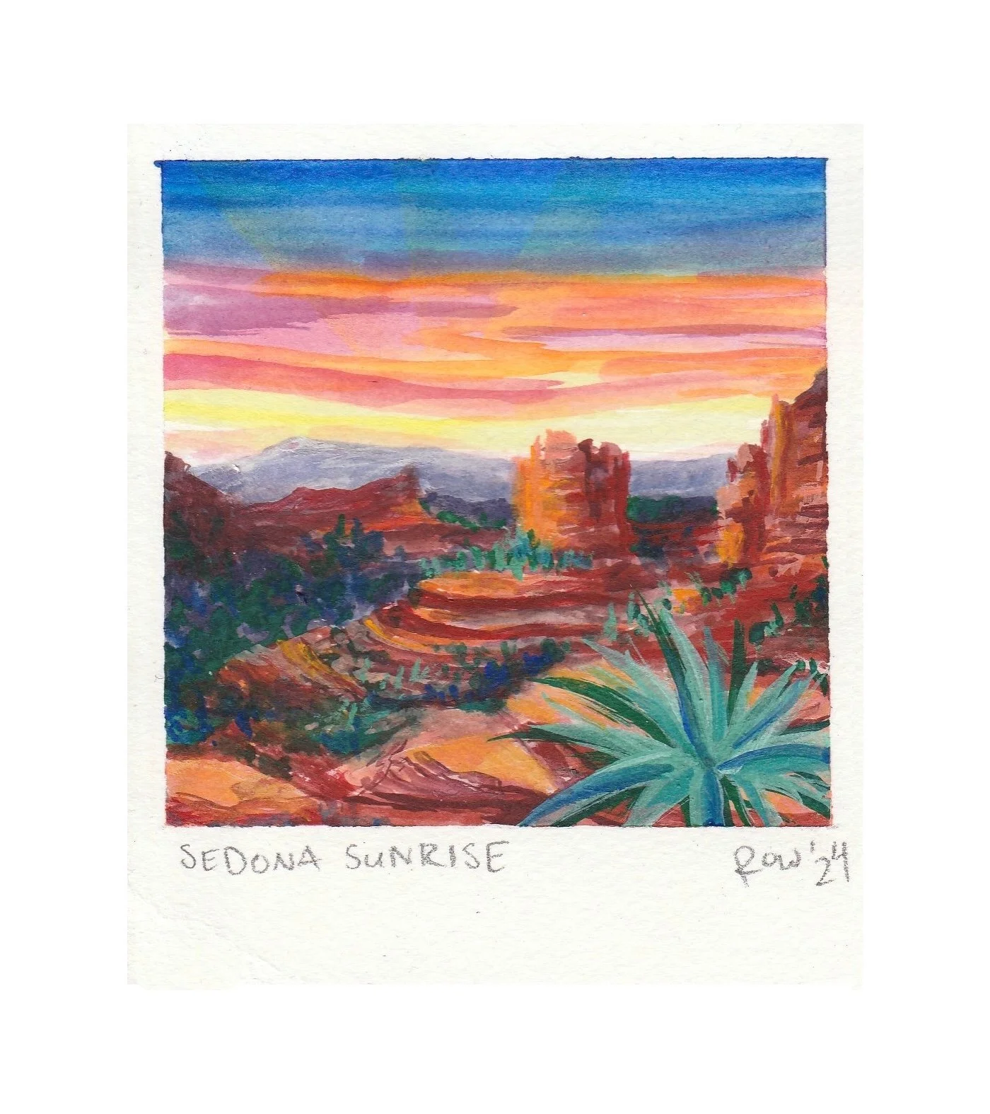 Sedona Sunrise Polaroid Giclée Print