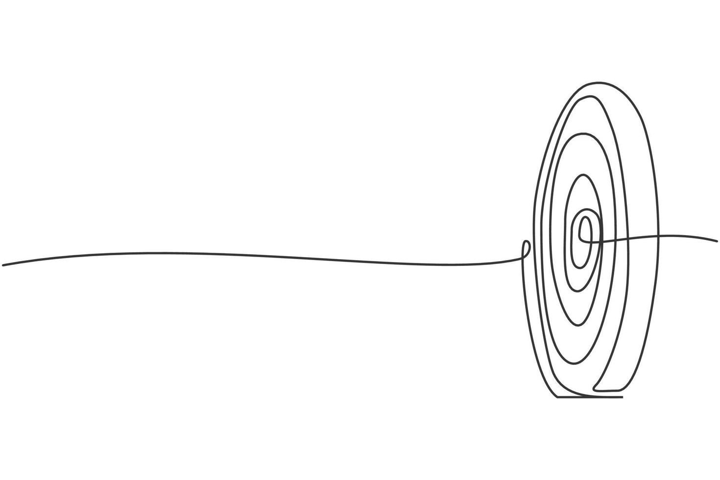 A minimalist line drawing of a dart hitting the center of a target.