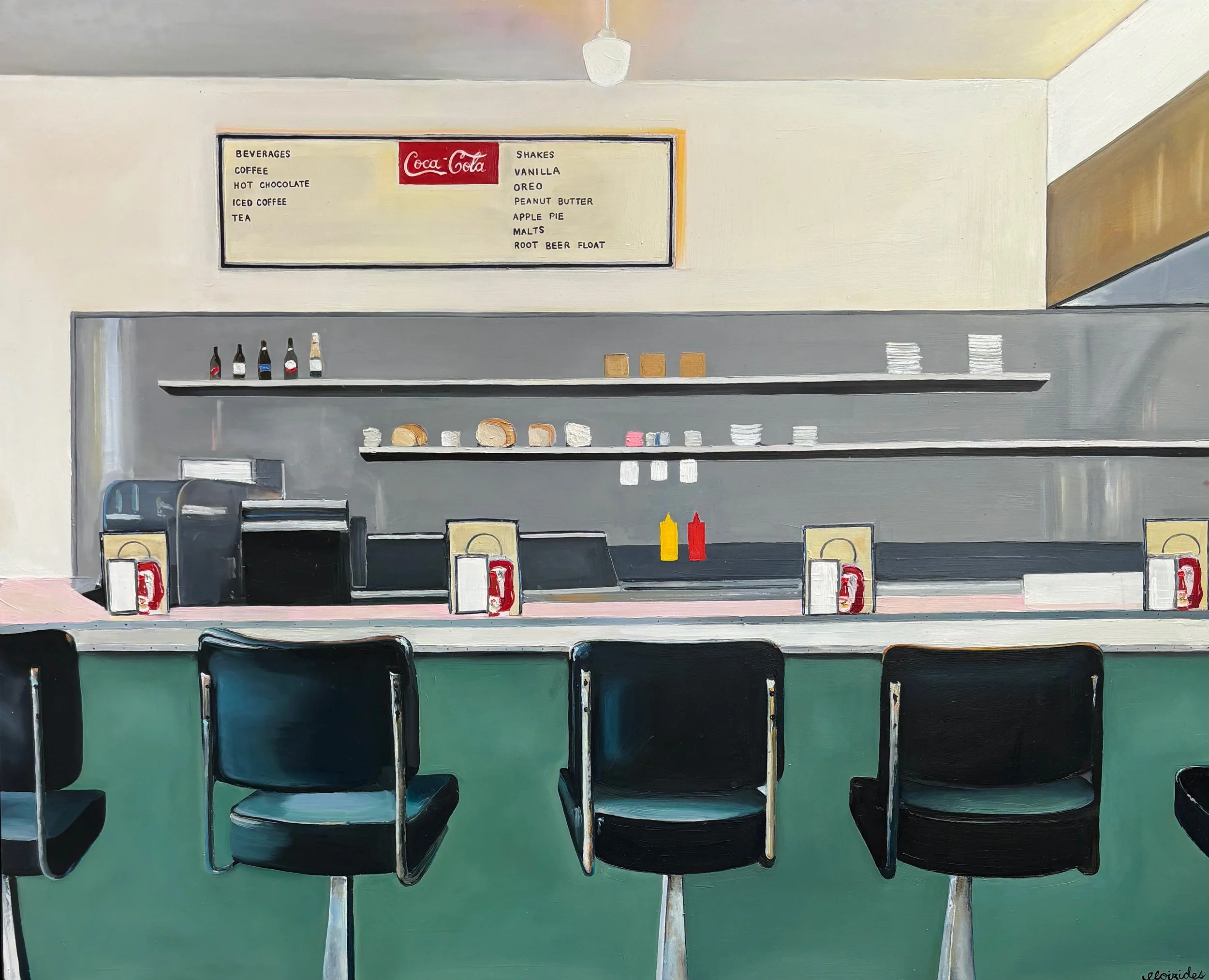 LA Diner - Oil on panel - Sold