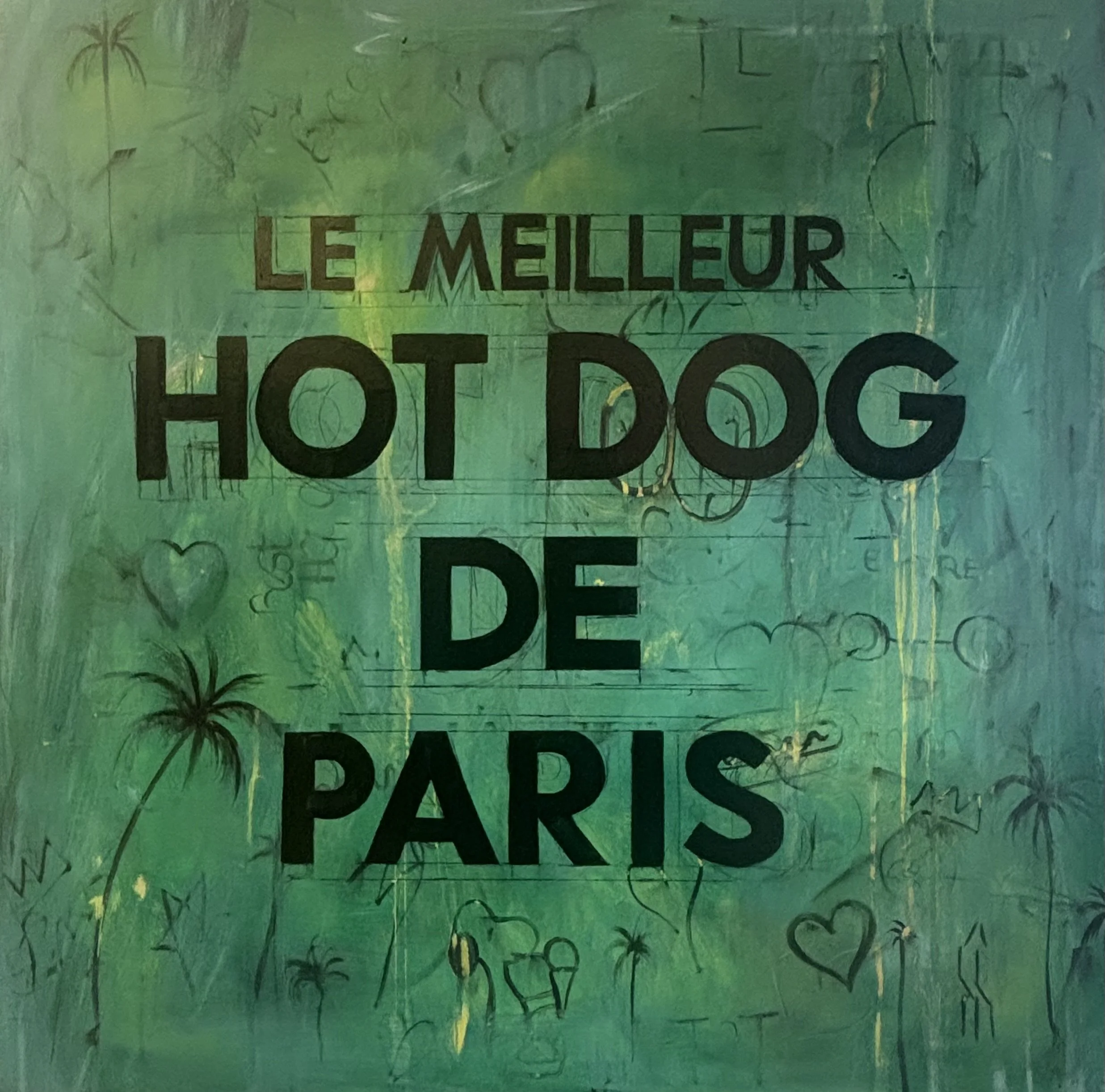 The best hot dog in Paris, oil on panel