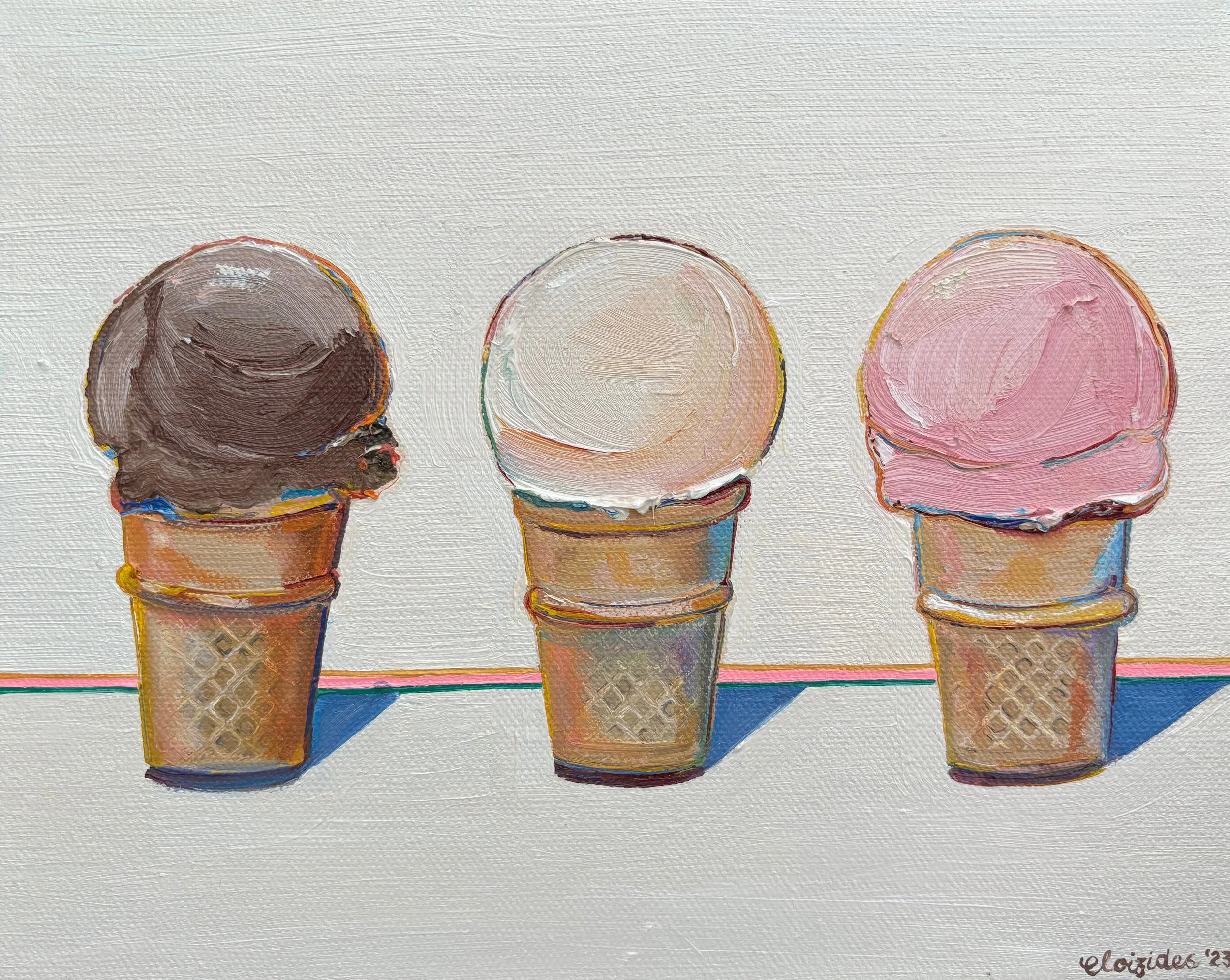 3 Scoops - Oil on canvas