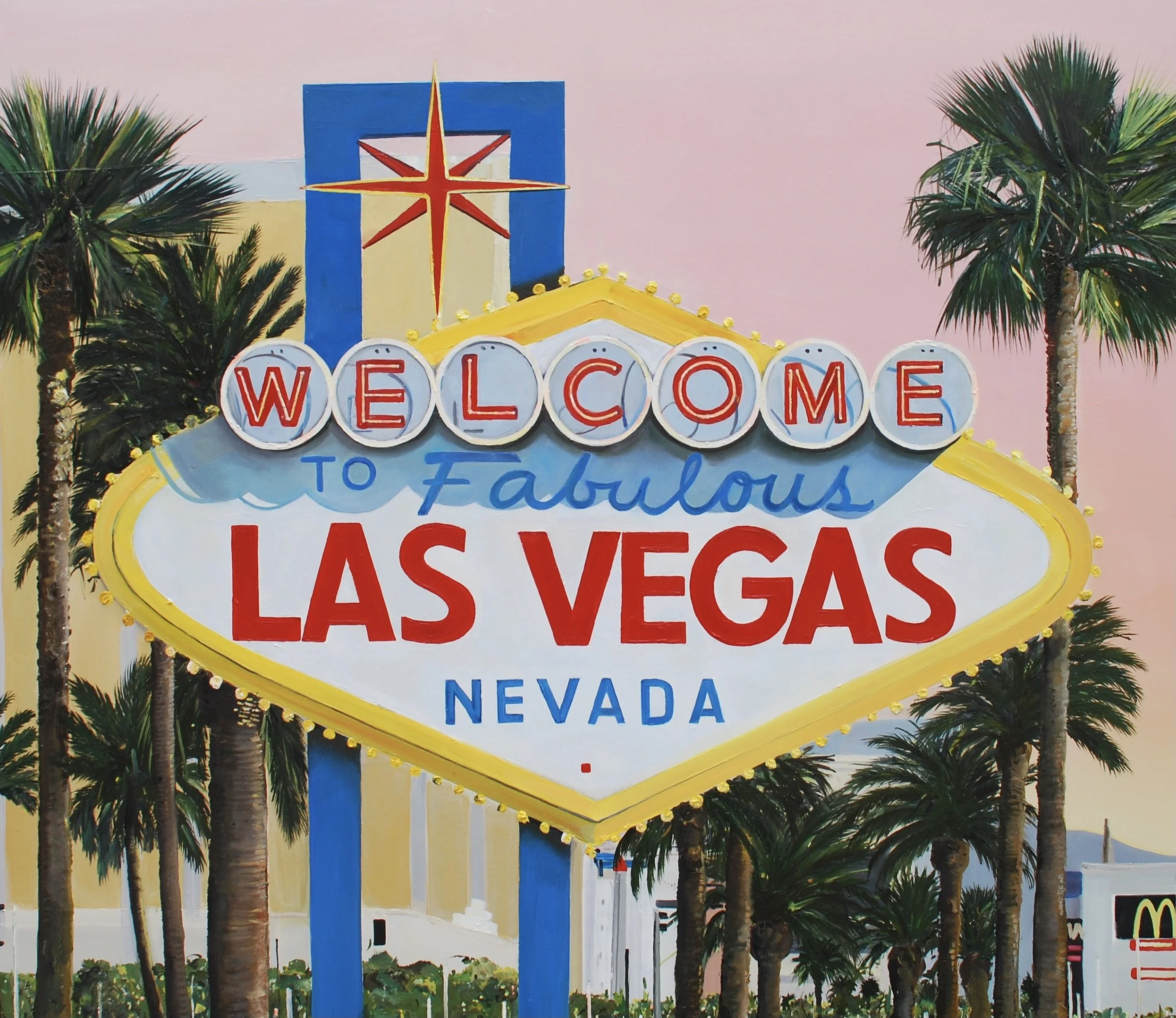 Pink Vegas - Oil on panel - Sold