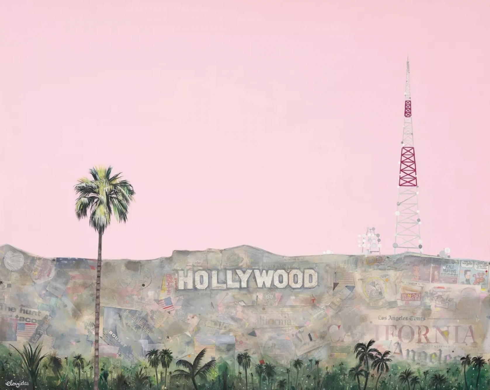 Pink Hollywood - Oil on panel 