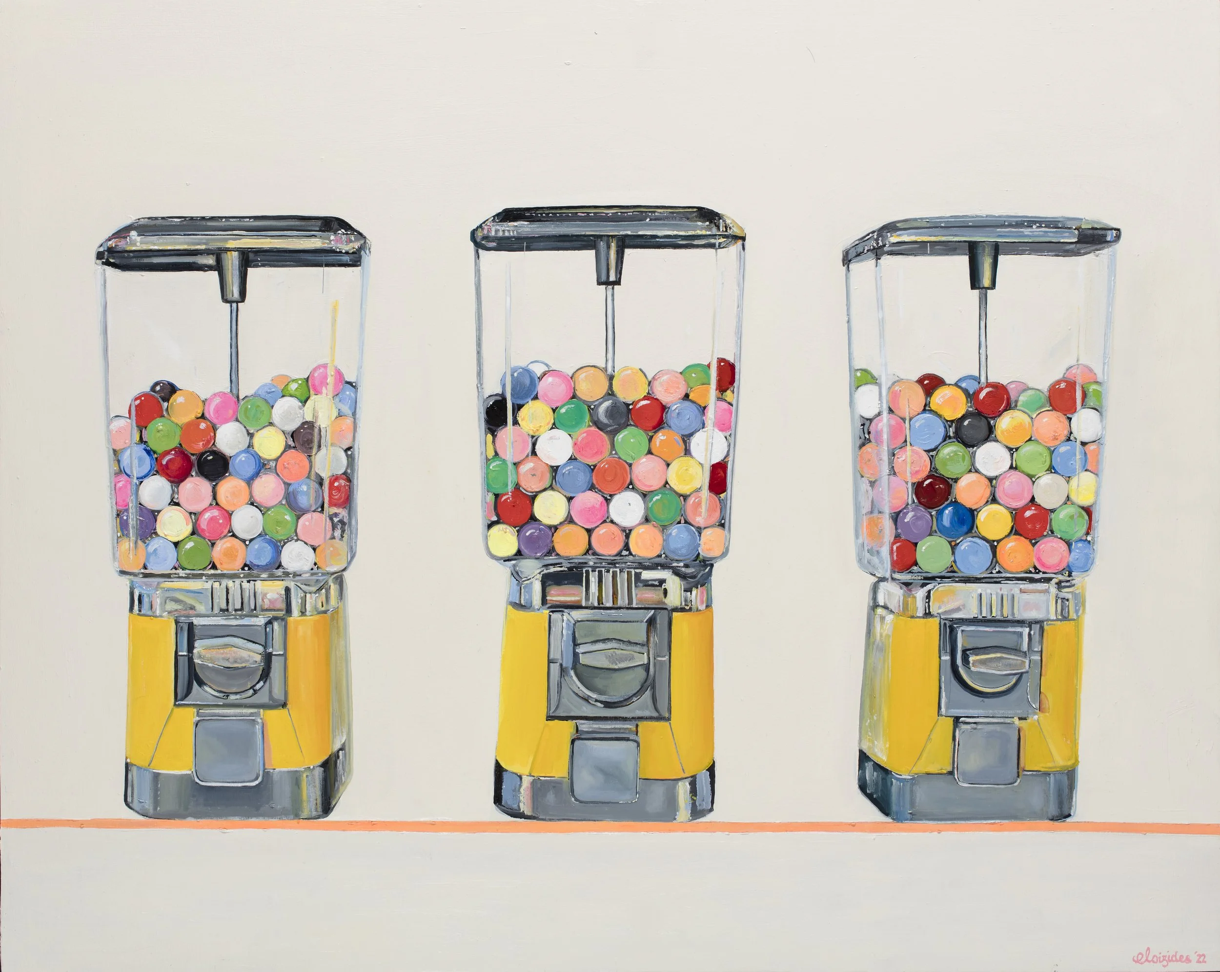 3 Gumballs - Oil on panel 