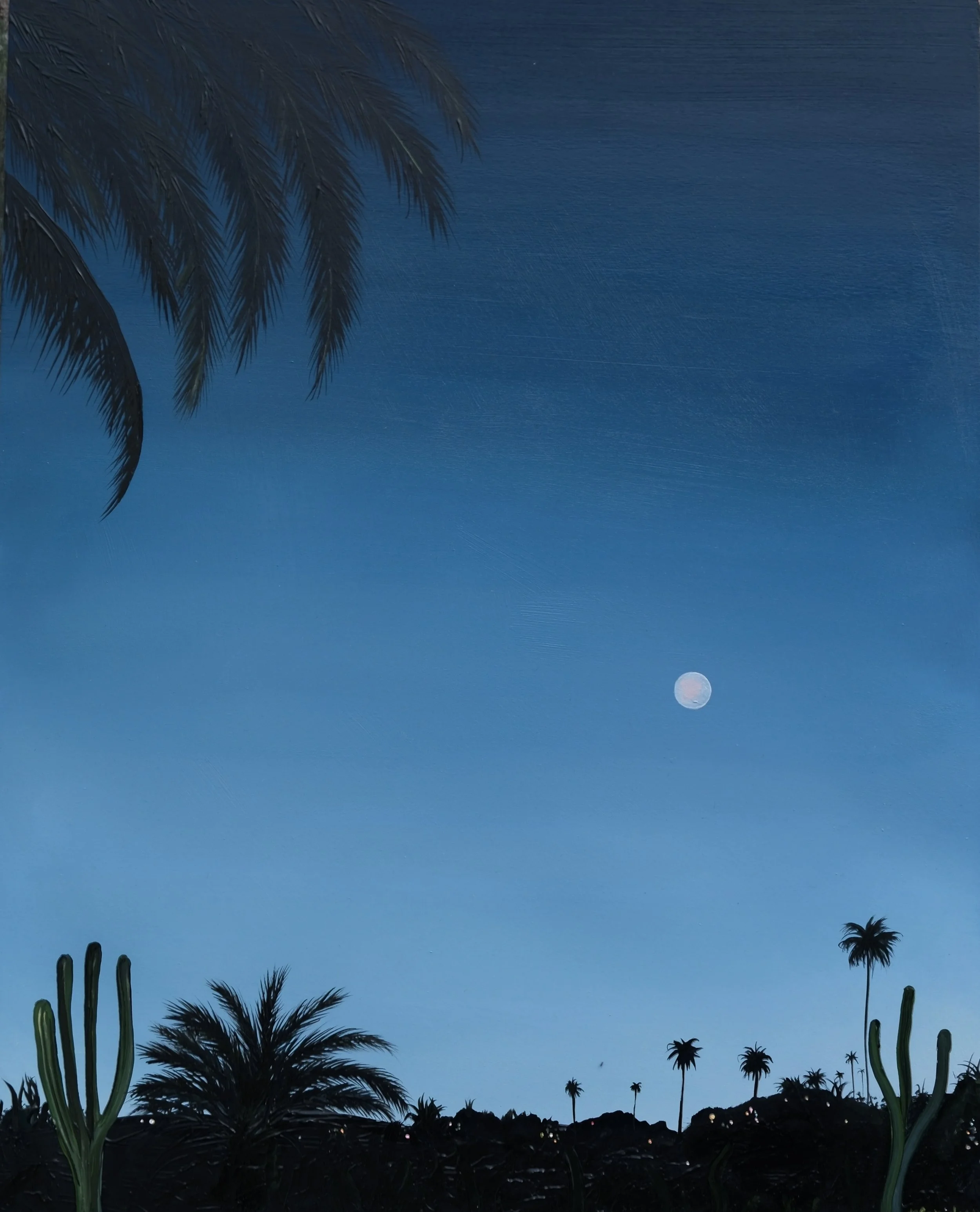 Moonlight - oil on wooden panel