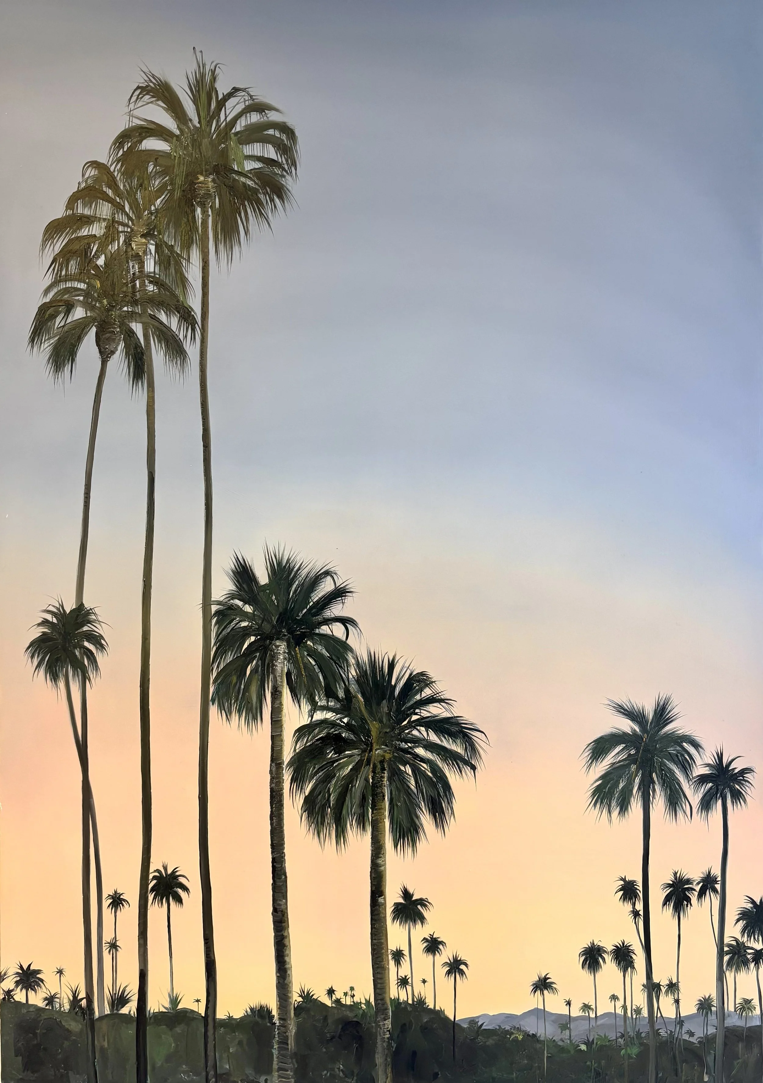 Golden Hour Palm Springs, 70 x 100 cm, oil on wooden panel