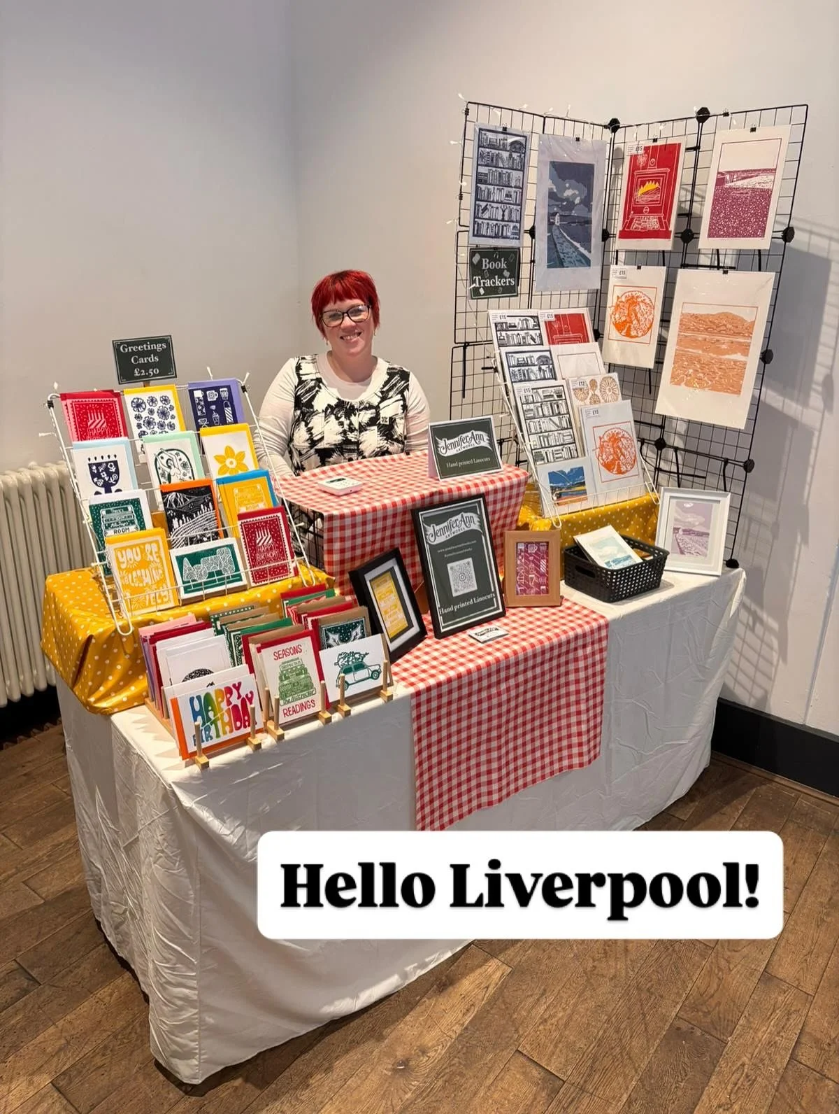 I am ready to go at @the_bluecoat , Liverpool with @lplprint ! So many amazing printmakers here 😍😍😍

#liverpoolprintfair #liverpool #linocut #linoprint