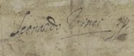 Signature of Leonardo da Vinci