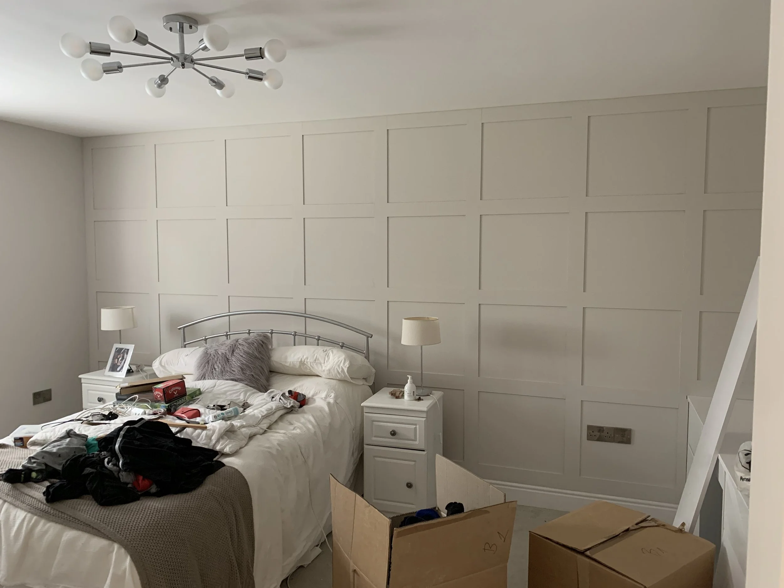 painted contemporary wall panelling
