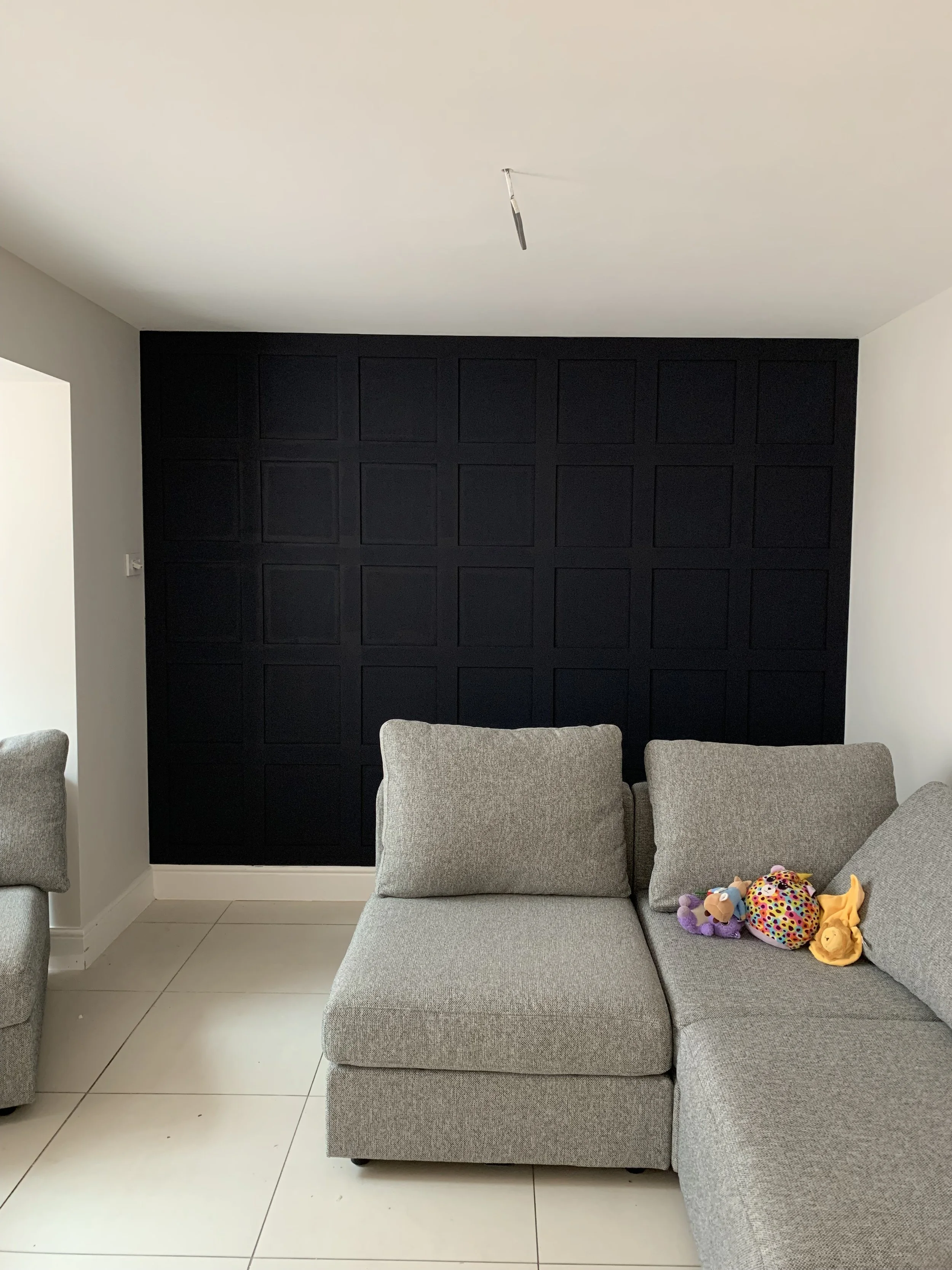 contemporary dark wall panelling