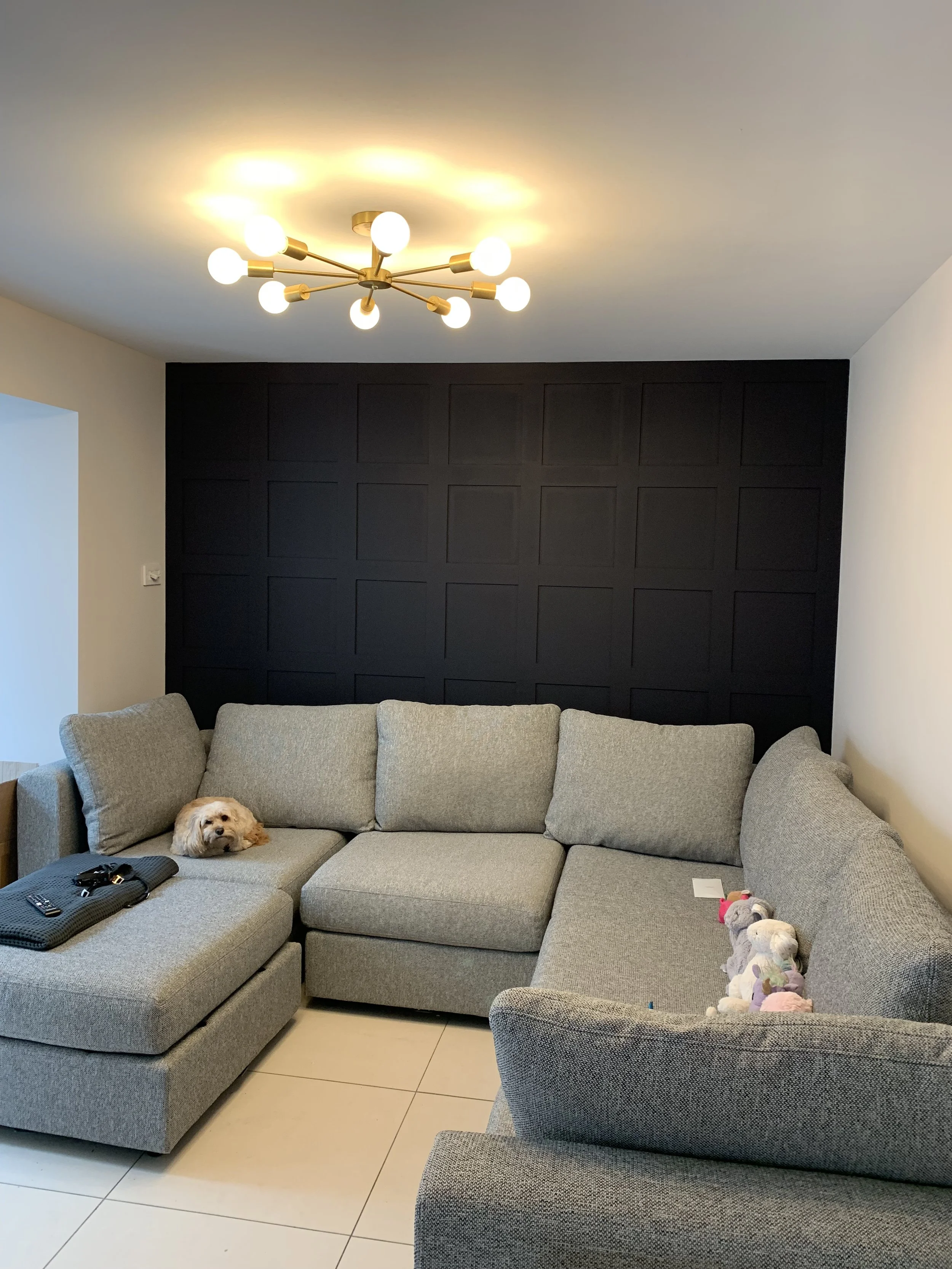 dark contemporary wall panelling