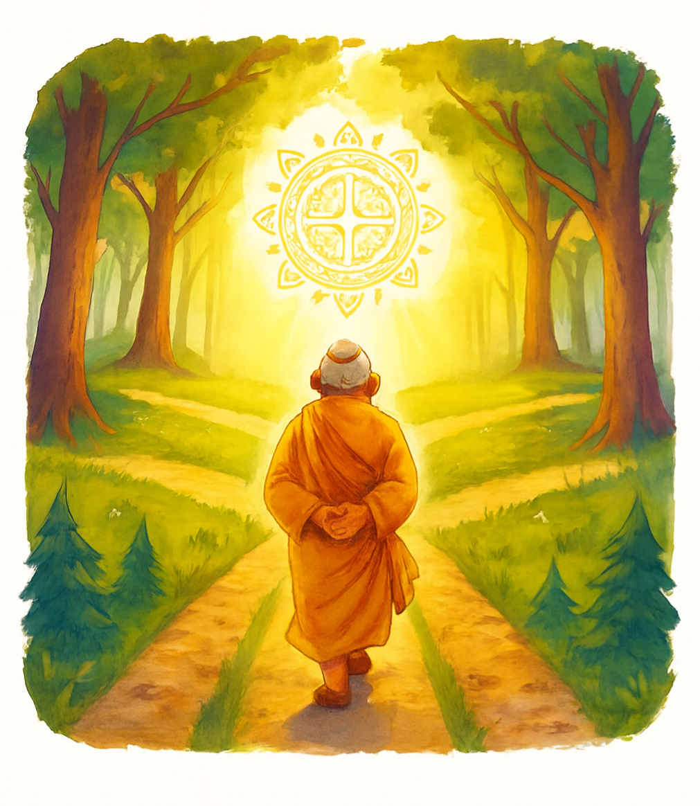 Yogi Agso walking Databrations’ Four Pathways of Self-Alignment.