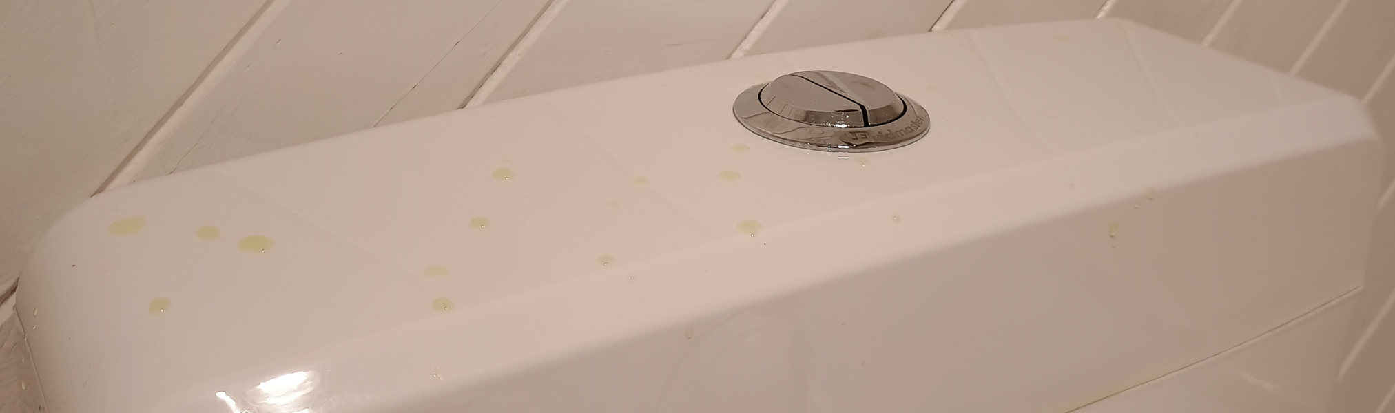 urine spatter on toilet cistern