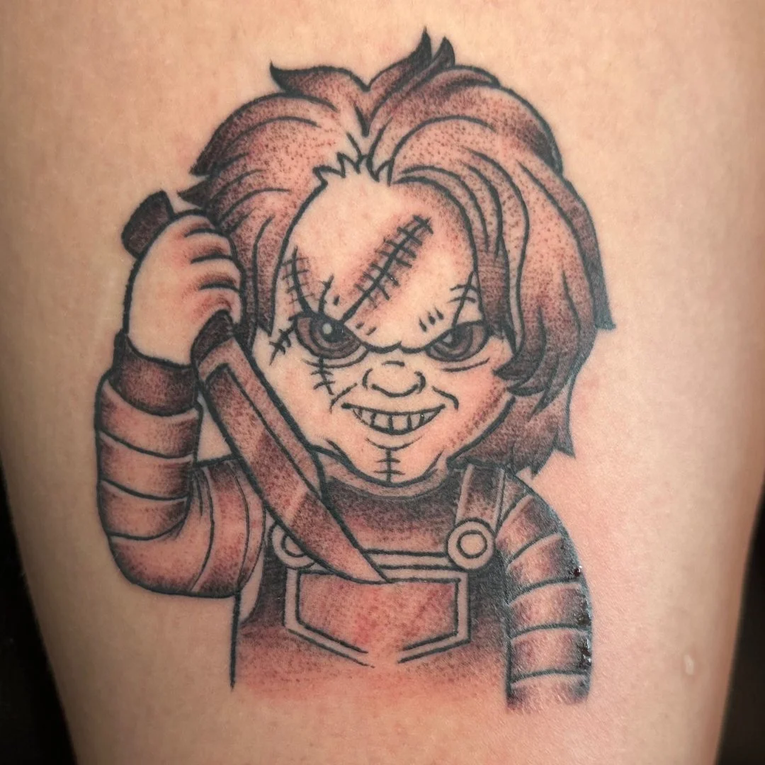Here's a cool little Chucky tattoo that we did recently. Let&rsquo;s do some more horror tattoos for the upcoming creepy holiday! Who's your favorite character?