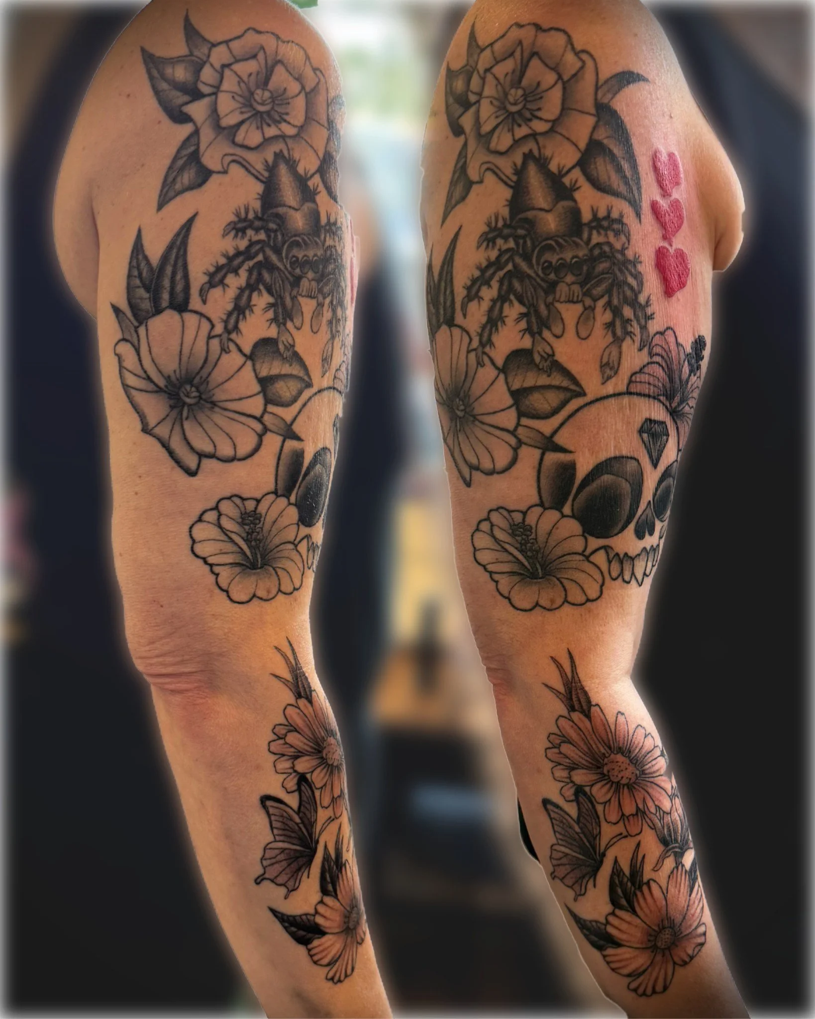 Slowly bringing this sleeve to life for Lisa! 🕷️

Jumping spiders get way too much hate. Who else thinks they're actually kind of adorable? 👀😂