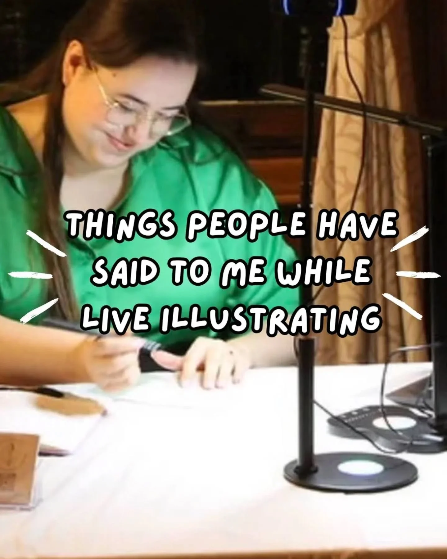 One of my favourite things about live illustrating is getting to chat to everyone! A lot of people haven't seen an illustrator at an event before so they're really interested to know what it's all about, but you do get some pretty random conversation