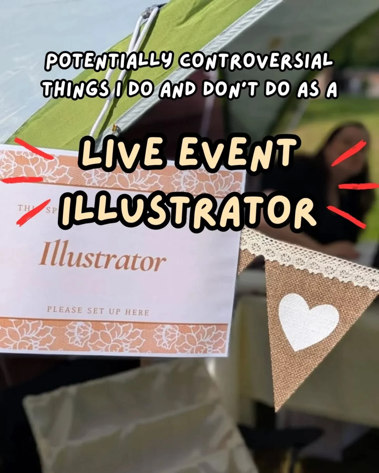 Potentially controversial things I do and don't do as a live event illustrator ✨
Did any of these surprise you? Most of the time I'm happy to just go with the flow, but there's a few things I do and don't do to make sure things run smoothly! My job i
