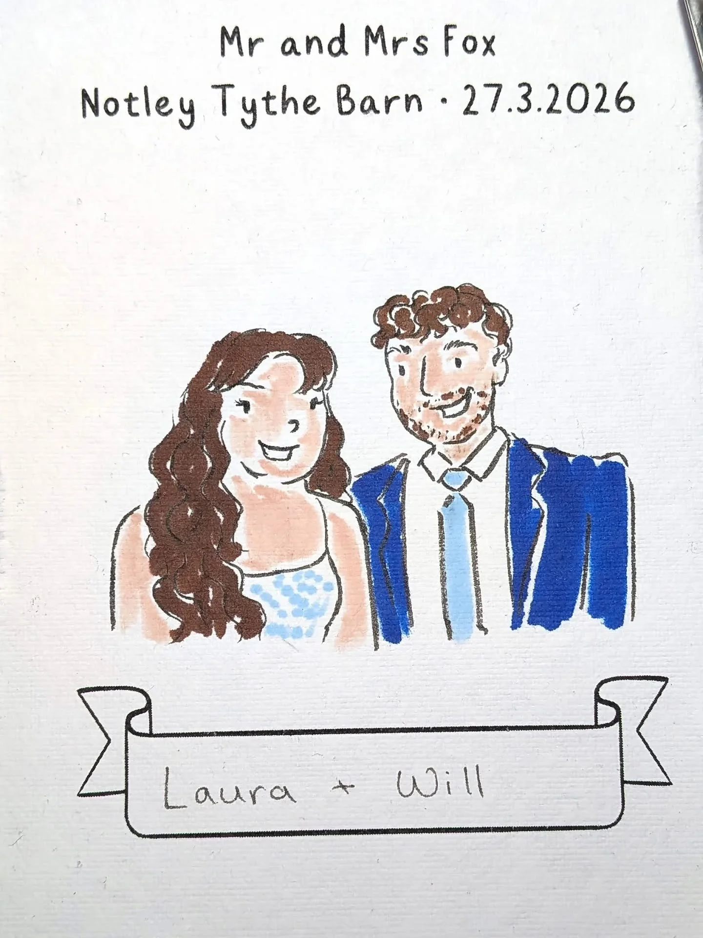 Some more from Katie &amp; Will's wedding last week!
The beauty of live illustration is that it's so flexible - you have total free rein over who you're drawn with! Whether it's a partner, a friend, the whole family, or nobody at all, I'm here to mak