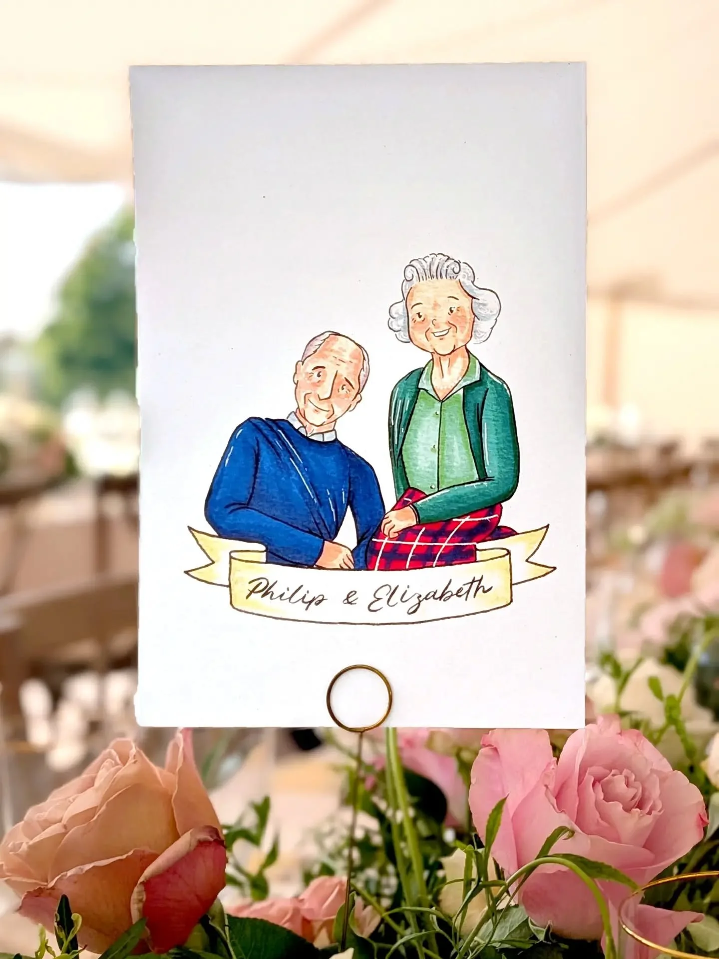 This wedding asked for the Royal treatment!

B&amp;N asked me to create some Royal Family inspired table names for their big day, and as I illustrated live there too I got to take some pictures of them in action! This was such a fun commission to wor